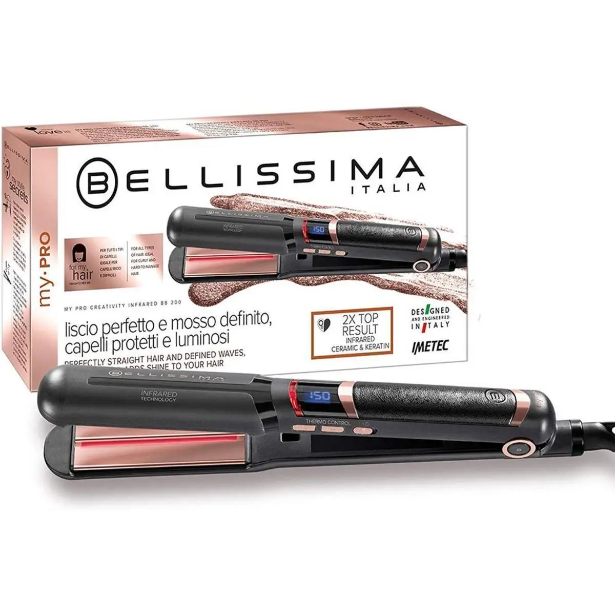 Bellissima My Pro creation Infrared B8 200 iron with Infrared technology, ceramic and keratin coating, 11 temperature levels