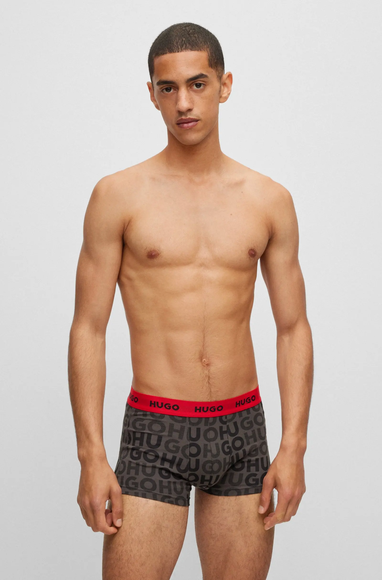 Hugo Boss -3 Pack- Design Cotton Stretch boxer (gray, black and gray fantasy)