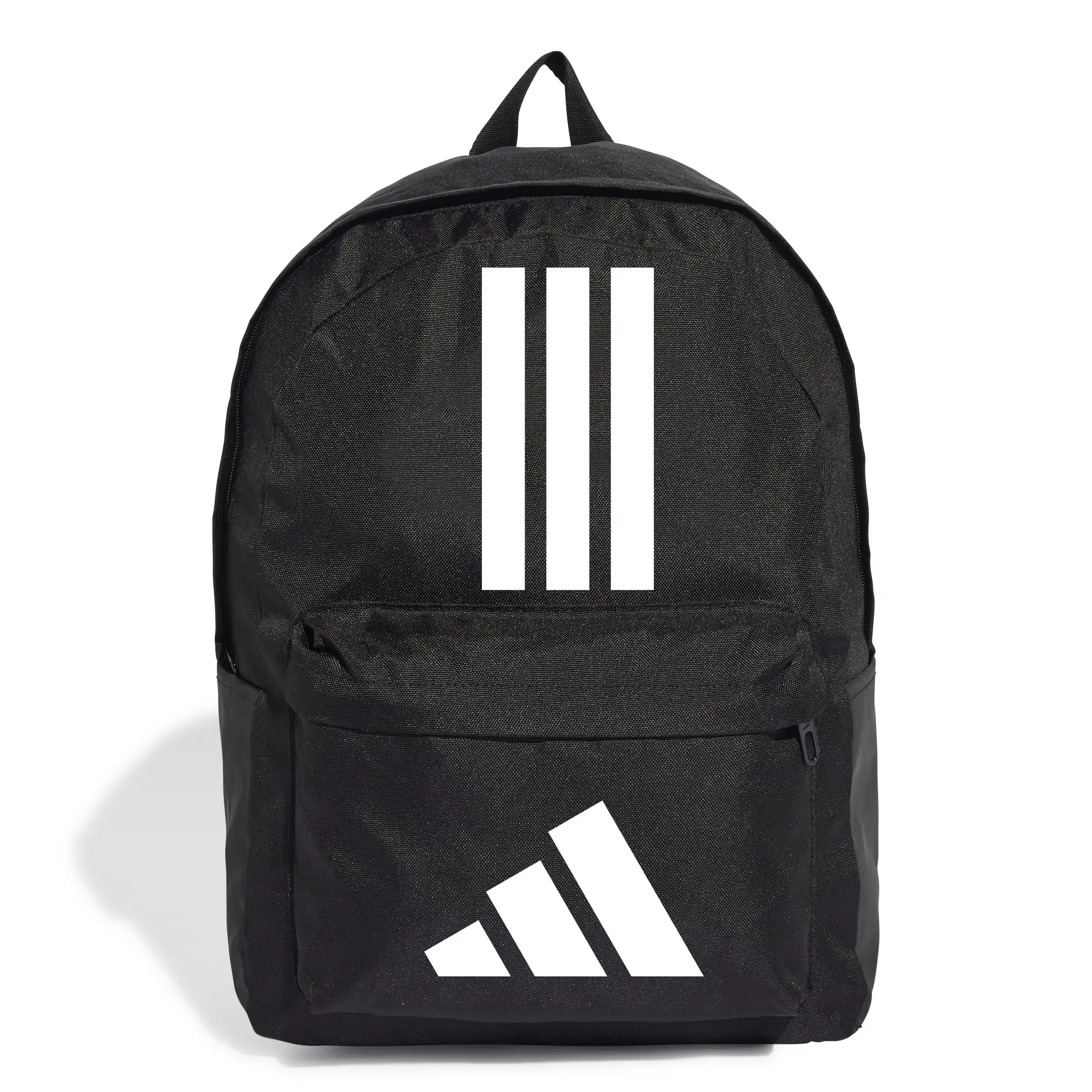 Mochila Adidas Compacta Color Negro 3 bandas - 27,5 litros - 100% Poliéster Resistente - Correas Acolchadas Ajustables - Bolsillo Frontal Con Cremallera - Cómoda