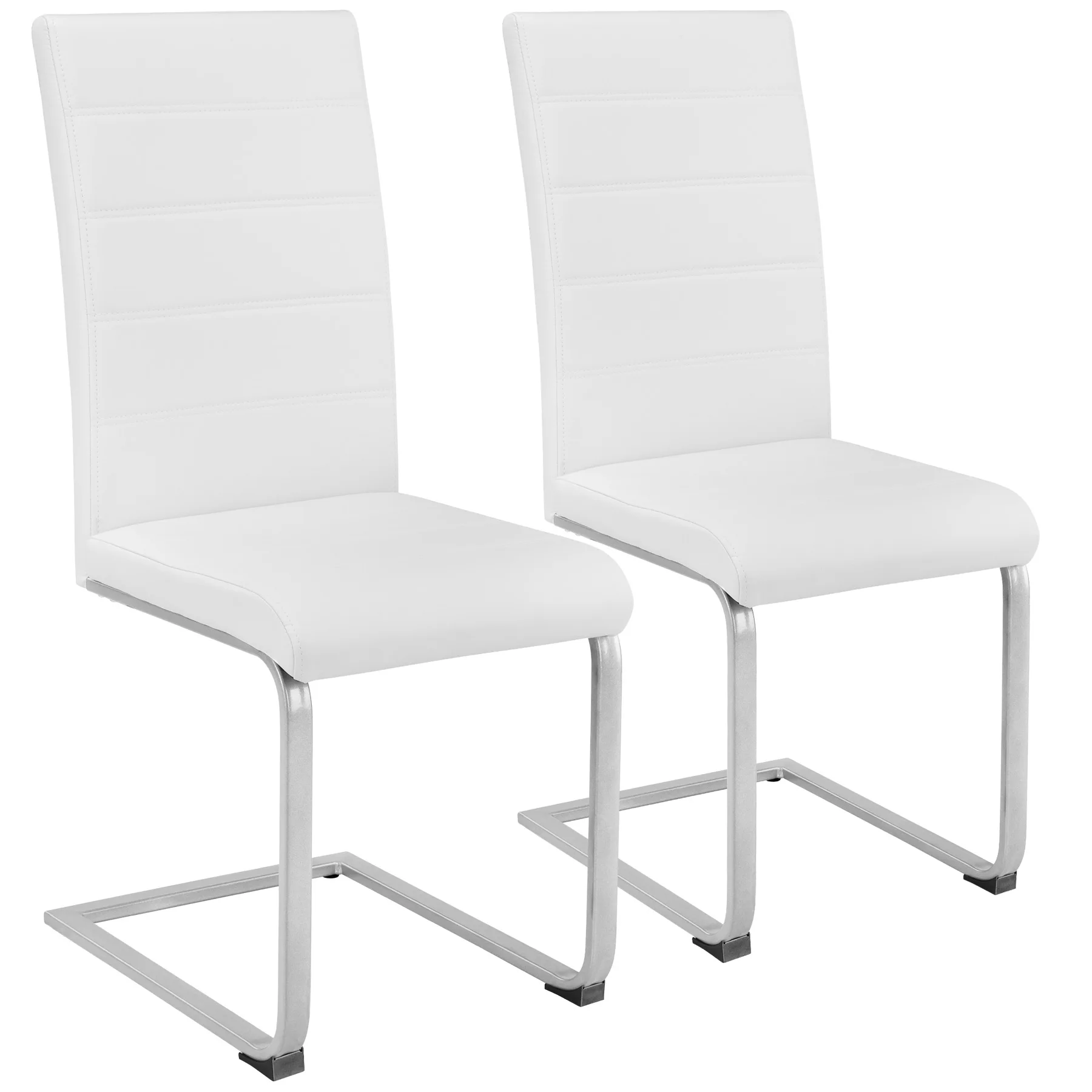 Tectake - Sillas de comedor BETTINA 41 x 52 x 99 cm, Acolchado de piel sintética, Silla para salón o dormitorio, Mueble moderno, Respaldo continuo, Patas de acero esbeltas, Versátil y combinable,