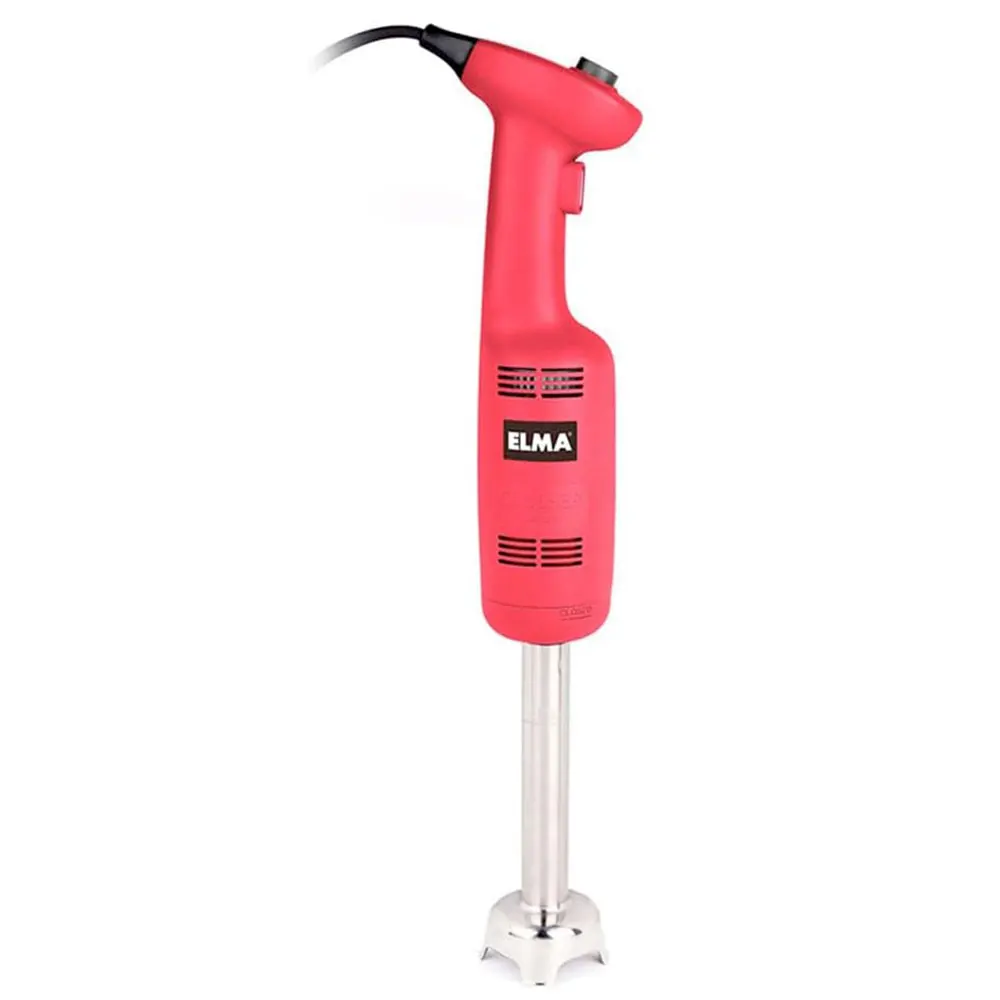 ELMA Batidora Industrial 270W Trituradora de Mano Velocidad Variable 6000~20000 rpm 220-240V Roja con Brazo de Acero Inoxidable de 16cm Diámetro de 79 mm