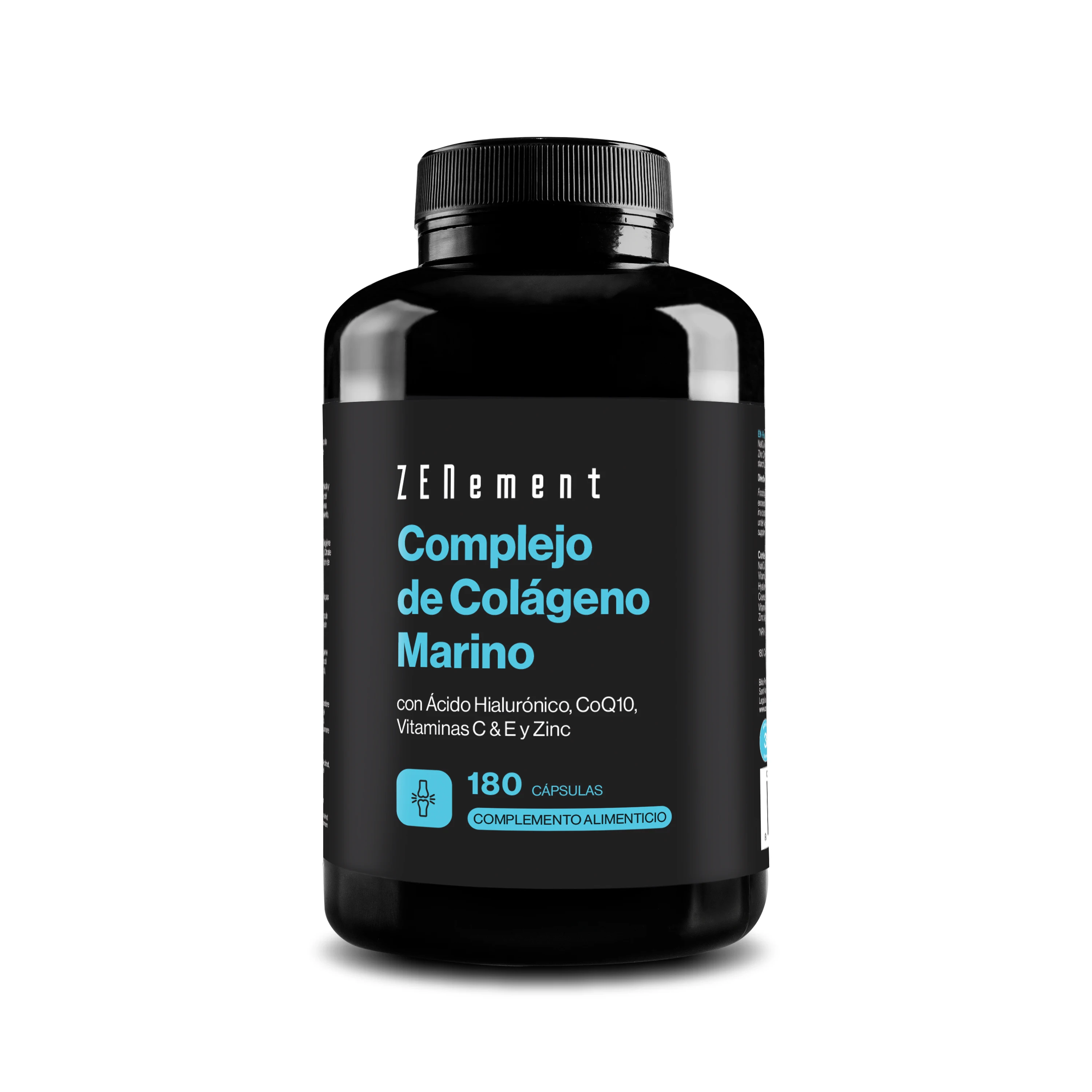 Complejo de Colágeno Marino con Ácido Hialurónico, CoQ10, Vitaminas C & E y Zinc - 180 Cápsulas Zenement