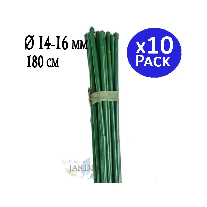 SUINGA Pack 10 180 cm (14-16mm) Laminated Bamboo Tutor Tree Plant Rods, Tomato and Climber Plant Tutors