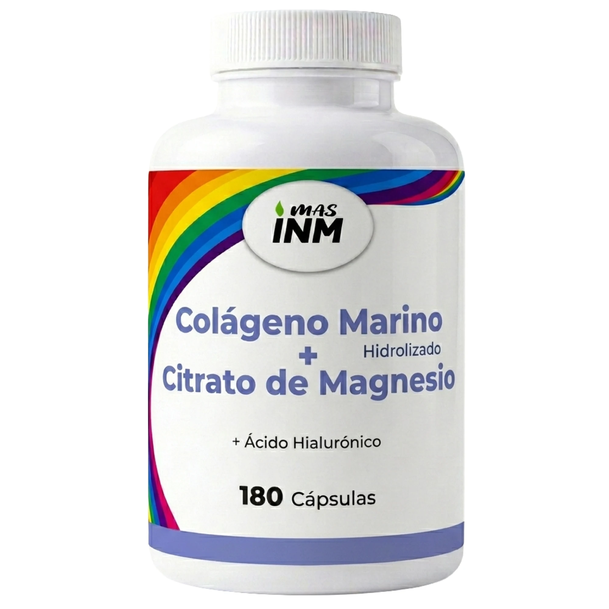 Colágeno Marino Hidrolizado Peptan® con Magnesio y Ácido Hialurónico - Articulaciones, piel, uñas- 180 Cápsulas - Masinm