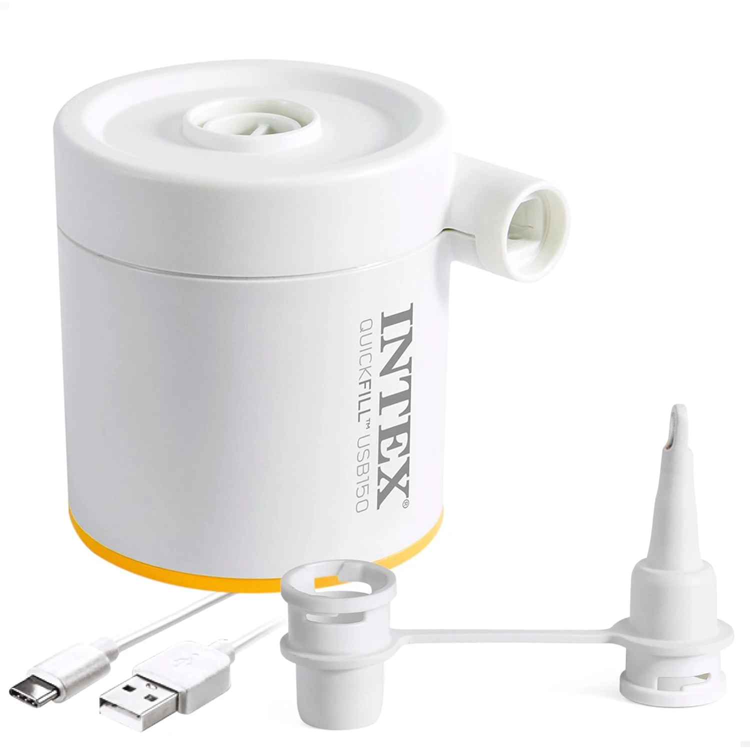 Bomba de Aire Eléctrica USB Portátil QuickFill INTEX para Piscinas y Camping | Mini Hinchador Colchones Hinchables | POPPY&MARTI