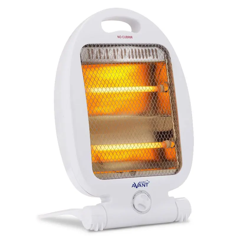 ESTUFA DE CUARZO AVANT MINI - 2 TUBOS - 800W reflector de alta brillantez para calor inmediato por radiación. Ofrece 2 niveles de potencia (400/800 W), protección térmica e interruptor antivuelco en un formato compacto, ligero y fácil de mover para interi
