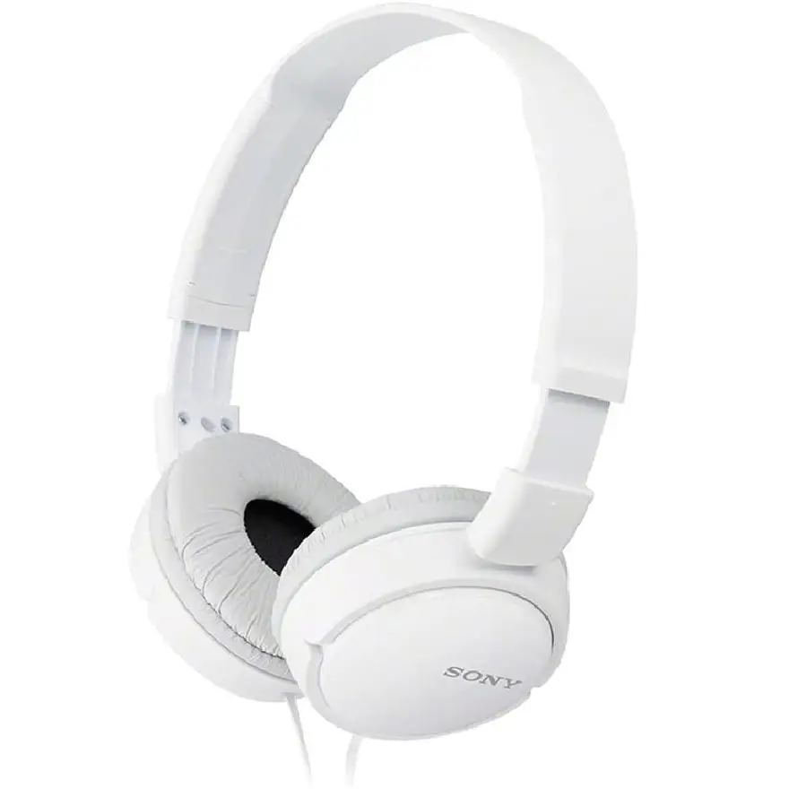 SONY MDR-ZX110WE Auriculares acolchados con cable de 1.2 metros, Color Blanco, de Diadema, Plegables