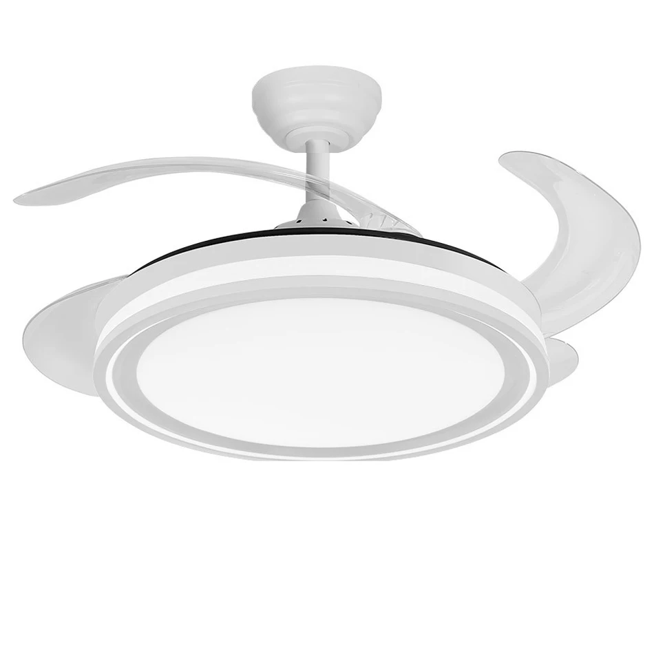 BANDIDO - Fabrilamp Ventilador Bandido 59w Blanco 4 aspas desplegables 107d 5900lm 3000-4000-6000k Remoto Temporizador - Abrila 2025