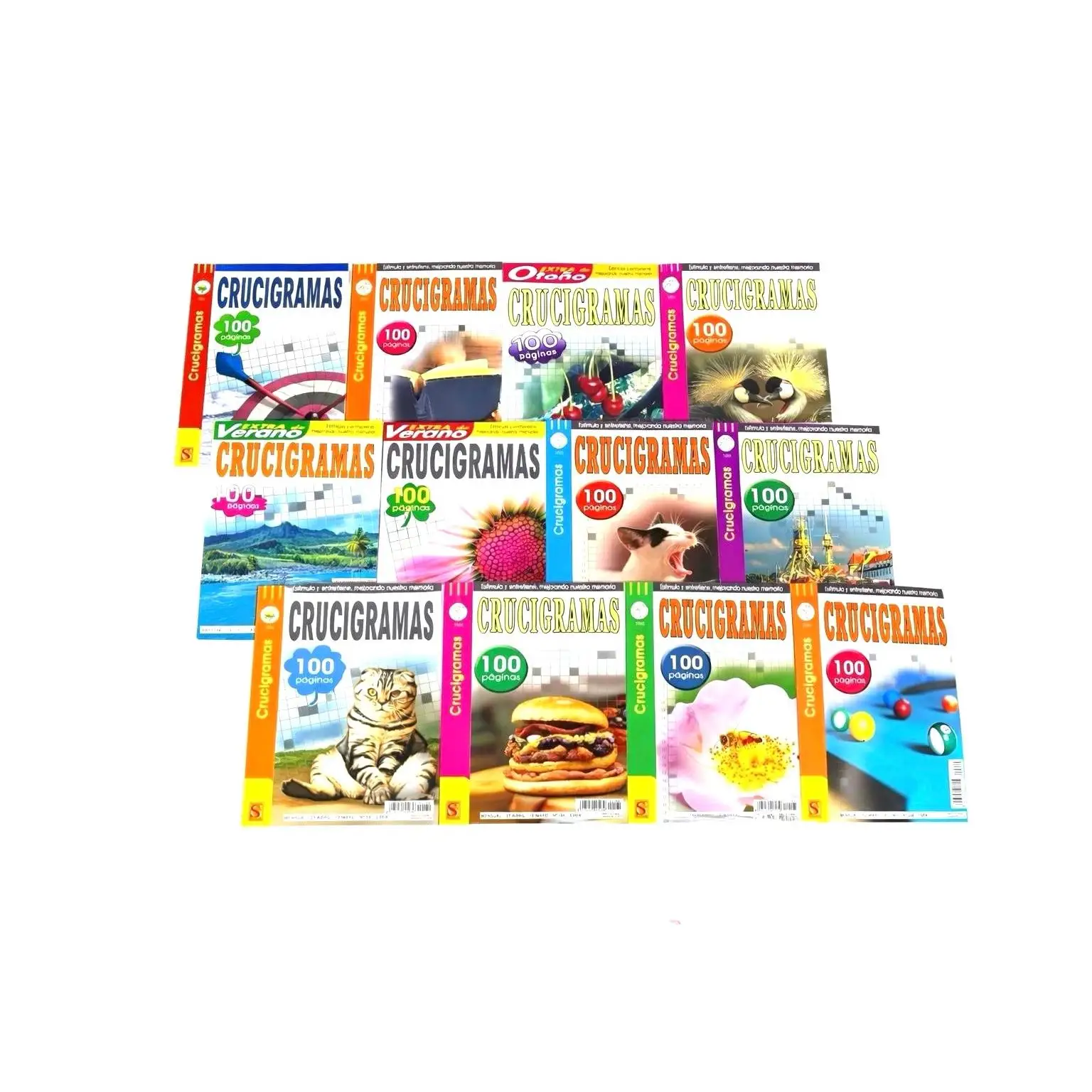 Crucigramas Variados En Pack de 4 Libros Surtidos De Distintos Modelos Entretenimiento Y Desafío Para Adultos Distripubli
