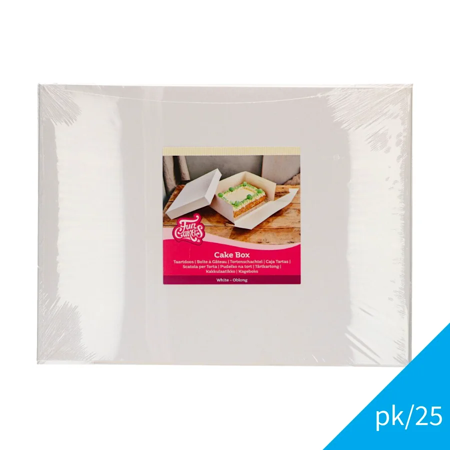 Glotomania White Cake Box Funcakes - 40X30 Cm (25 U) -Resistant