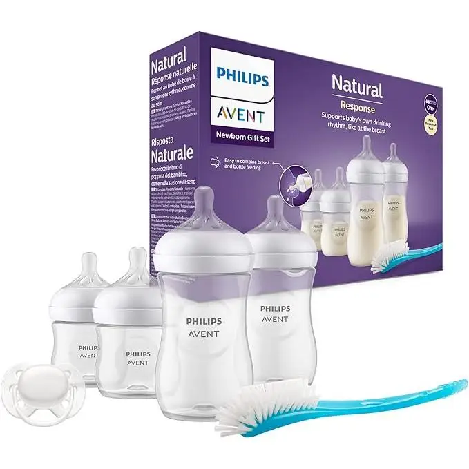 PACK NATURAL RESPONSE Incluye: 2 biberones 125ml + 2 biberones 260ml + 1 cepillo limpieza biberones + 1 chupete ultra soft 0-6m