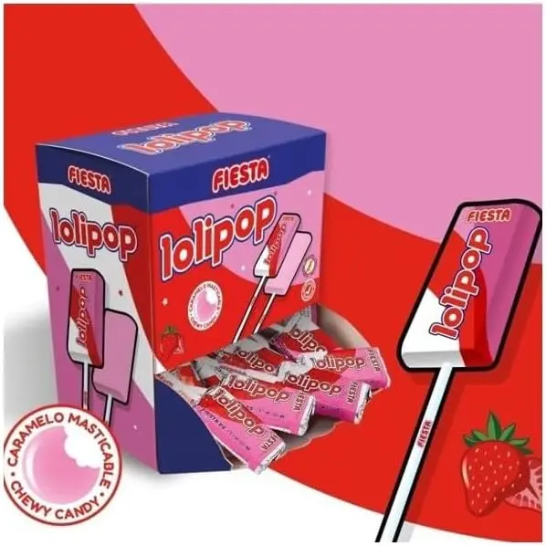 Lolipop Strawberry - Box of 20 Units - Lolipop Strawberry Flavor Party - Special Edition 20 Lolipop Units - Ideal Gift