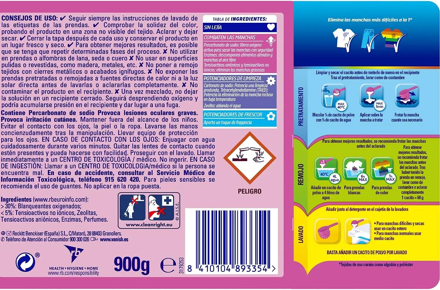 VANISH OXI ACTION 2x900GR PACK saving format