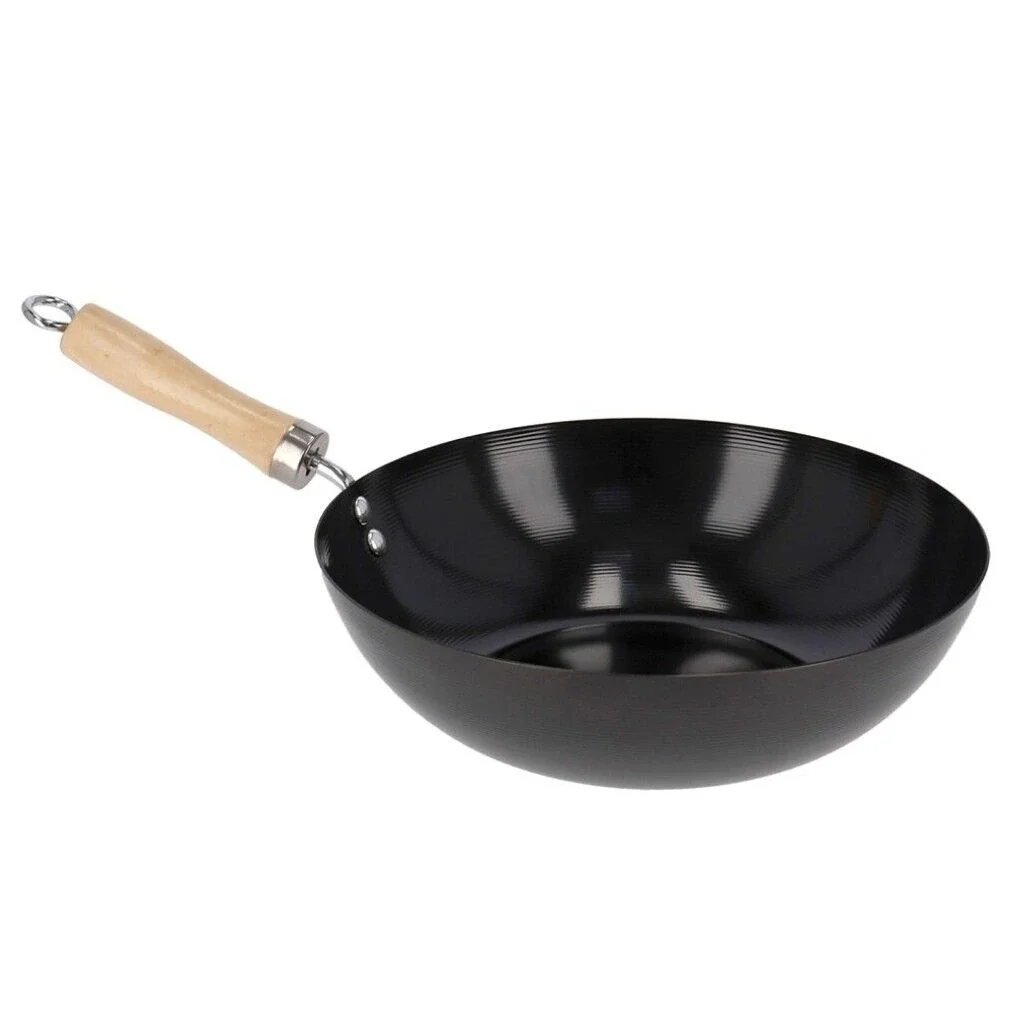 Sartén Wok 28 Cm Acero Con Mago De Madera Para Gas Vitrocerámica Eléctrico