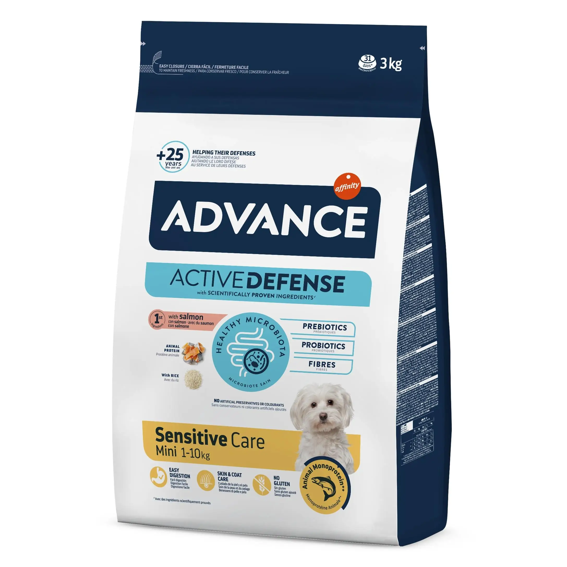 Advance Pienso Sensitive de Salmón y Arroz para Perros Adultos Mini - 7+1 Kg