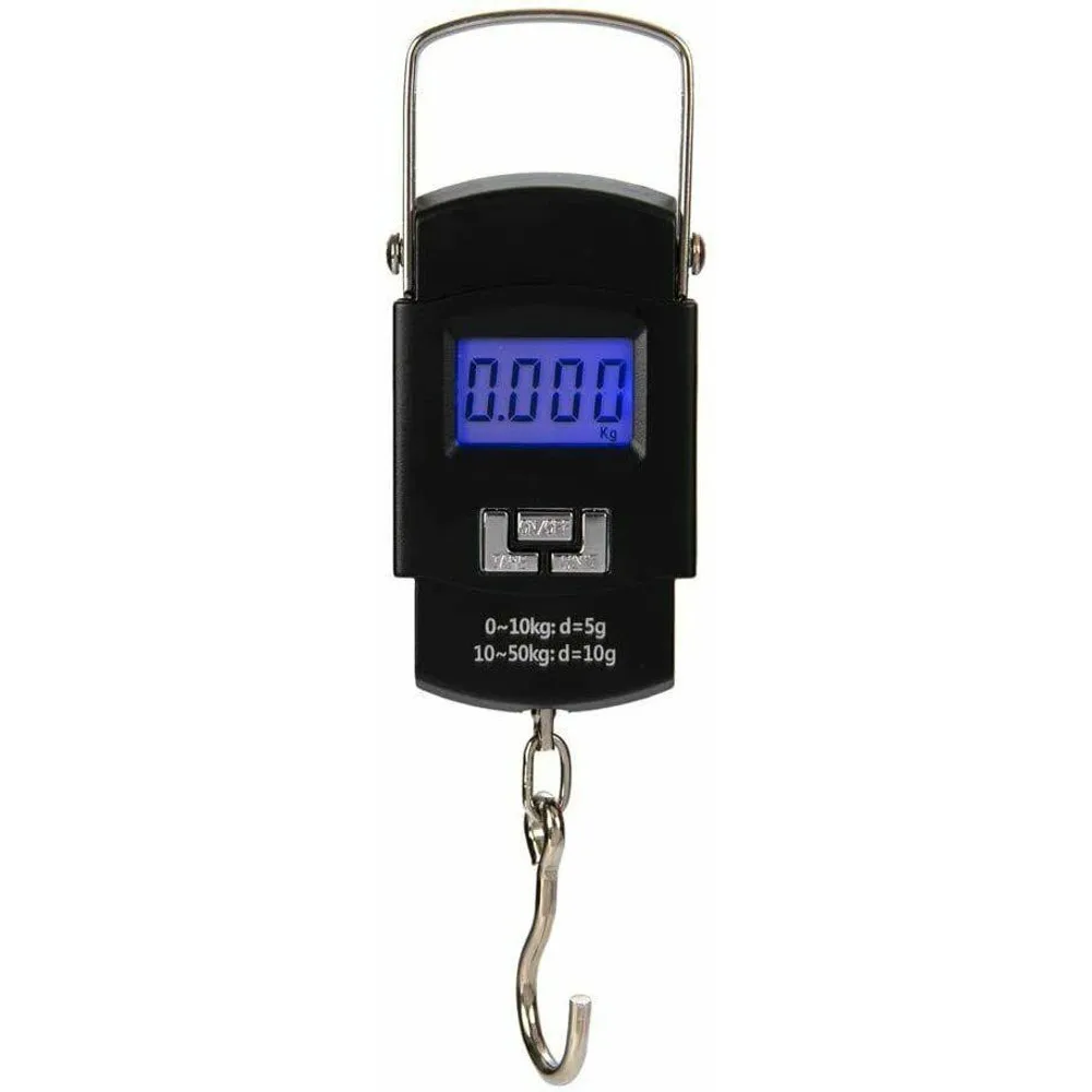 Maxia Market - Báscula Eléctrica Portátil Digital Colgante 10g - 50kg, Báscula para Equipaje para Pesar Maletas o Bolsas de Viaje - Medición Precisa con Pantalla LCD y Visión Nocturna