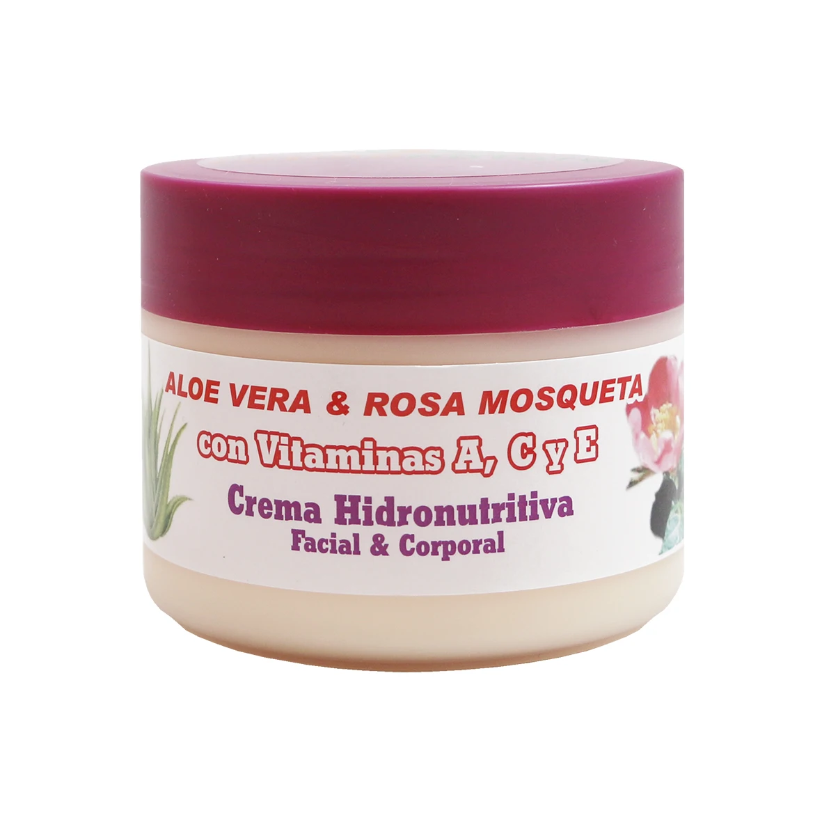 Crema Hidronutritiva Aloe Vera & Rosa Mosqueta – Hidratante y Regeneradora con Vitaminas A, C y E | Cosmonatura 250 ml