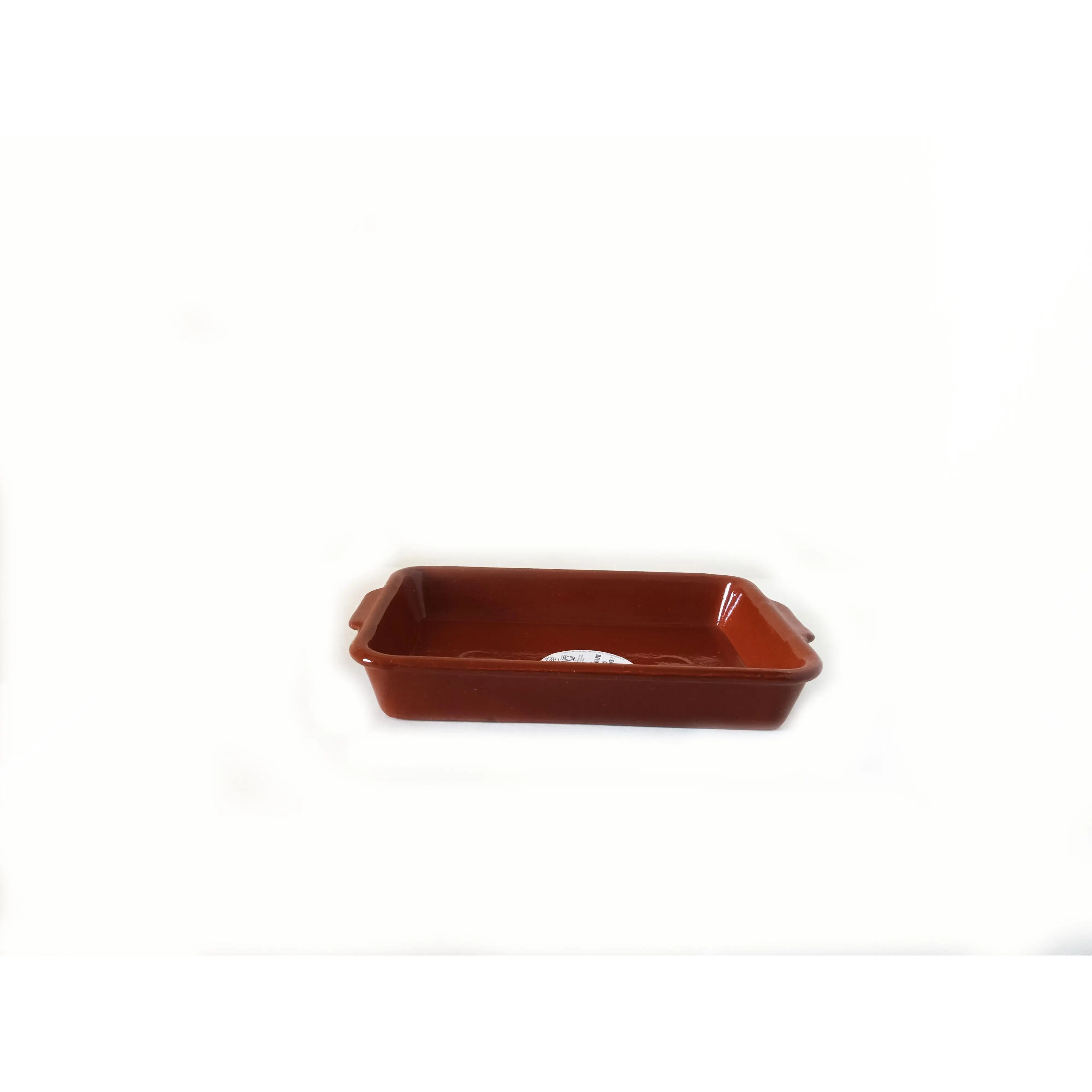 Fuente rectangular del Nº2 fabricada de barro refractario tradicional | Fuente para horno | Fuente tradicional | cerámica | Resistente a Altas Temperaturas | Fuente fuego directo, horno y gas | Asados