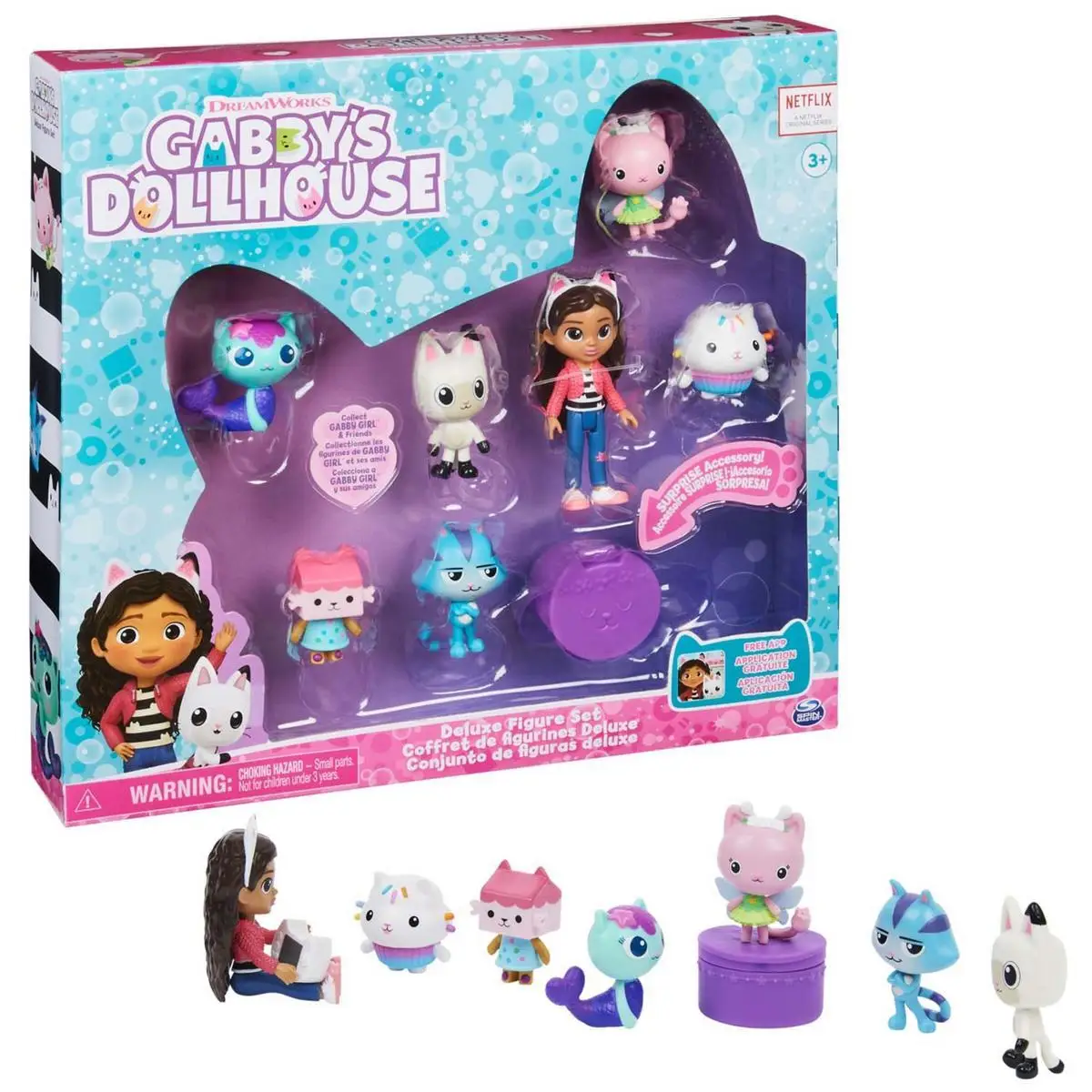 SPIN MASTER - LA CASA DE MUÑECAS DE GABBY - SET DE FIGURAS DELUXE- Set de 7 Figuras Coleccionables de La Casa de Muñecas de Gabby - 6060440 - Juguetes Niños +3 años