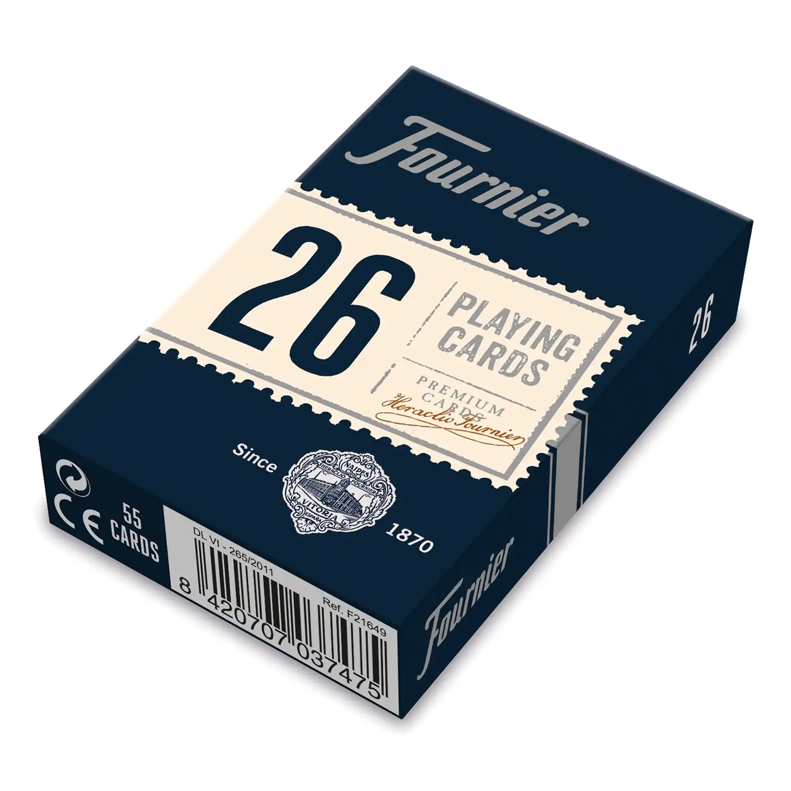 FOURNIER - Baraja de Bridge Nº 26 de 55 Cartas con 2 Índices Estándar. Azules