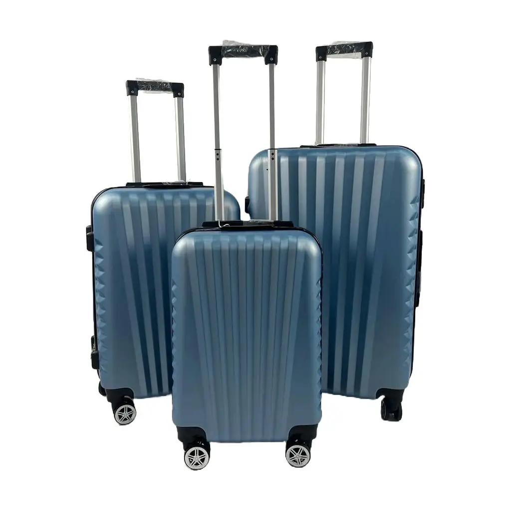 Sevillas-set 3 travel suitcases, semi-rigid ABS with padlock and 8 wheels. Large Suitcase (23Kg), medium (20Kg) and small cabin (10Kg)