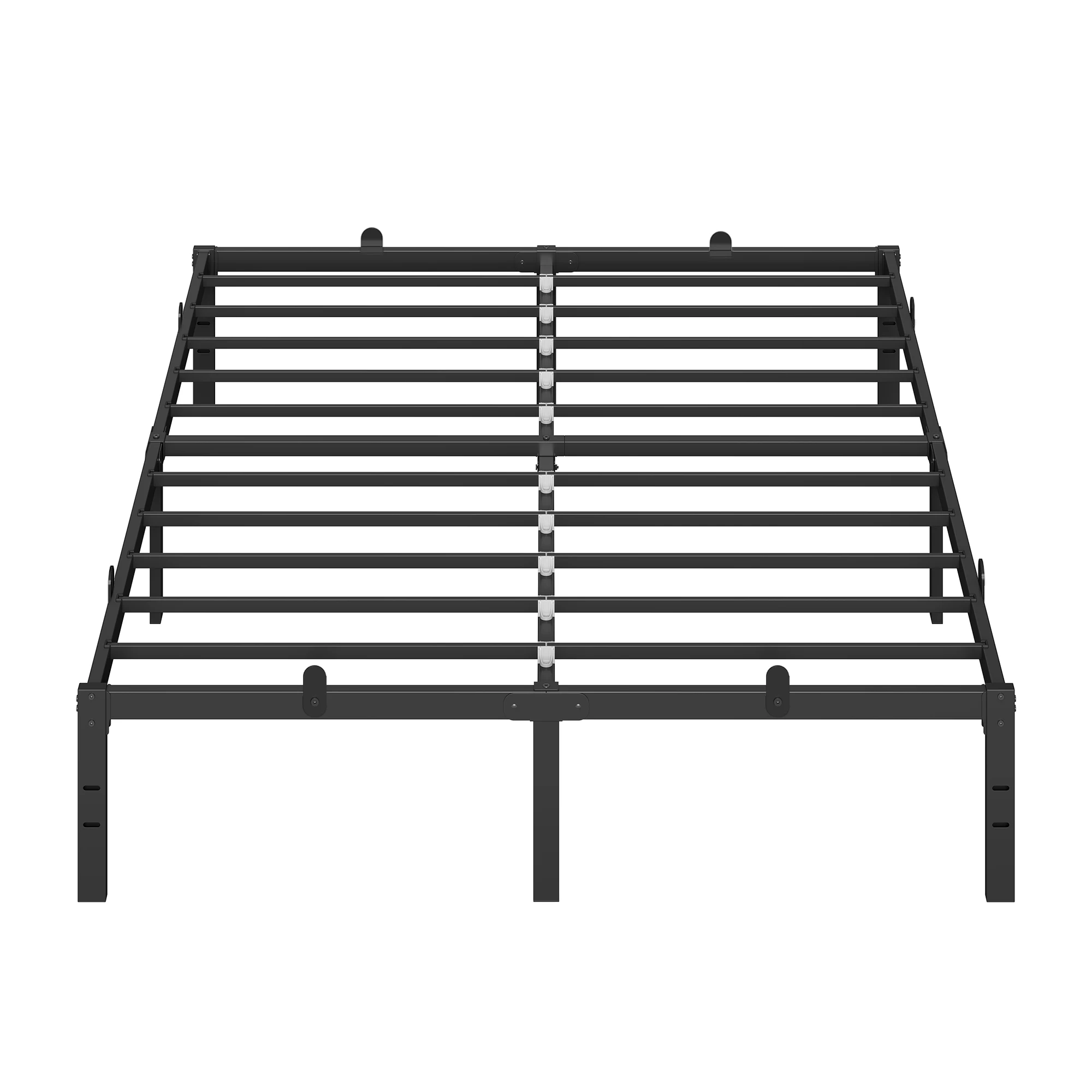 VASAGLE Marco de Cama Doble, para Colchón de 135 x 190 cm, de Metal, Organización del Espacio, Moderno, para Invitados, Fácil Montaje, Negro Tinta
