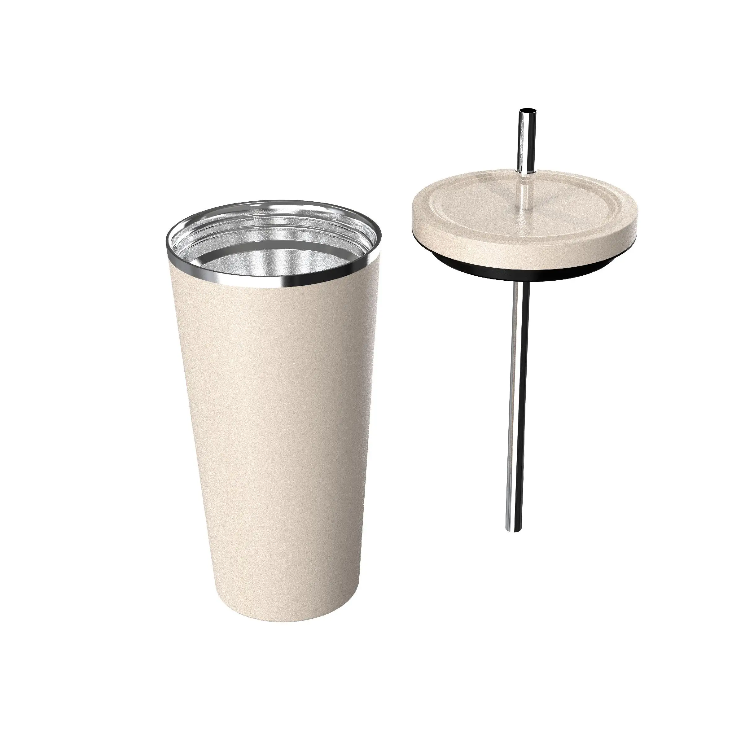 Mikomika Vaso Termo Con Pajita para Café y Te para Llevar en Mano o en Coche - Taza Térmica de Acero Inoxidable con Pajita termo (XG500 BOTELLA 999)