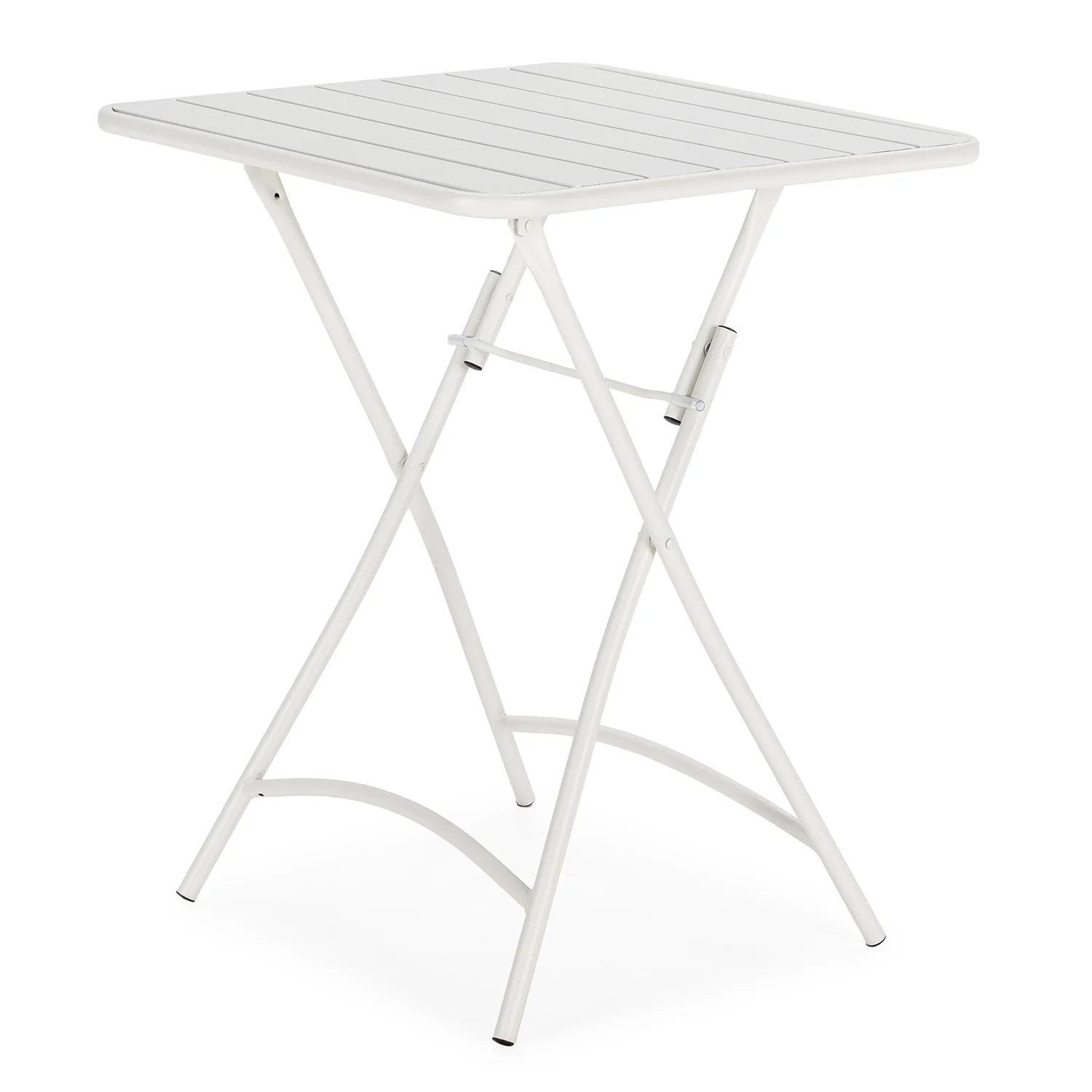 VS Venta-Stock Mesa de JardĂn Plegable Perla de Metal en Blanco