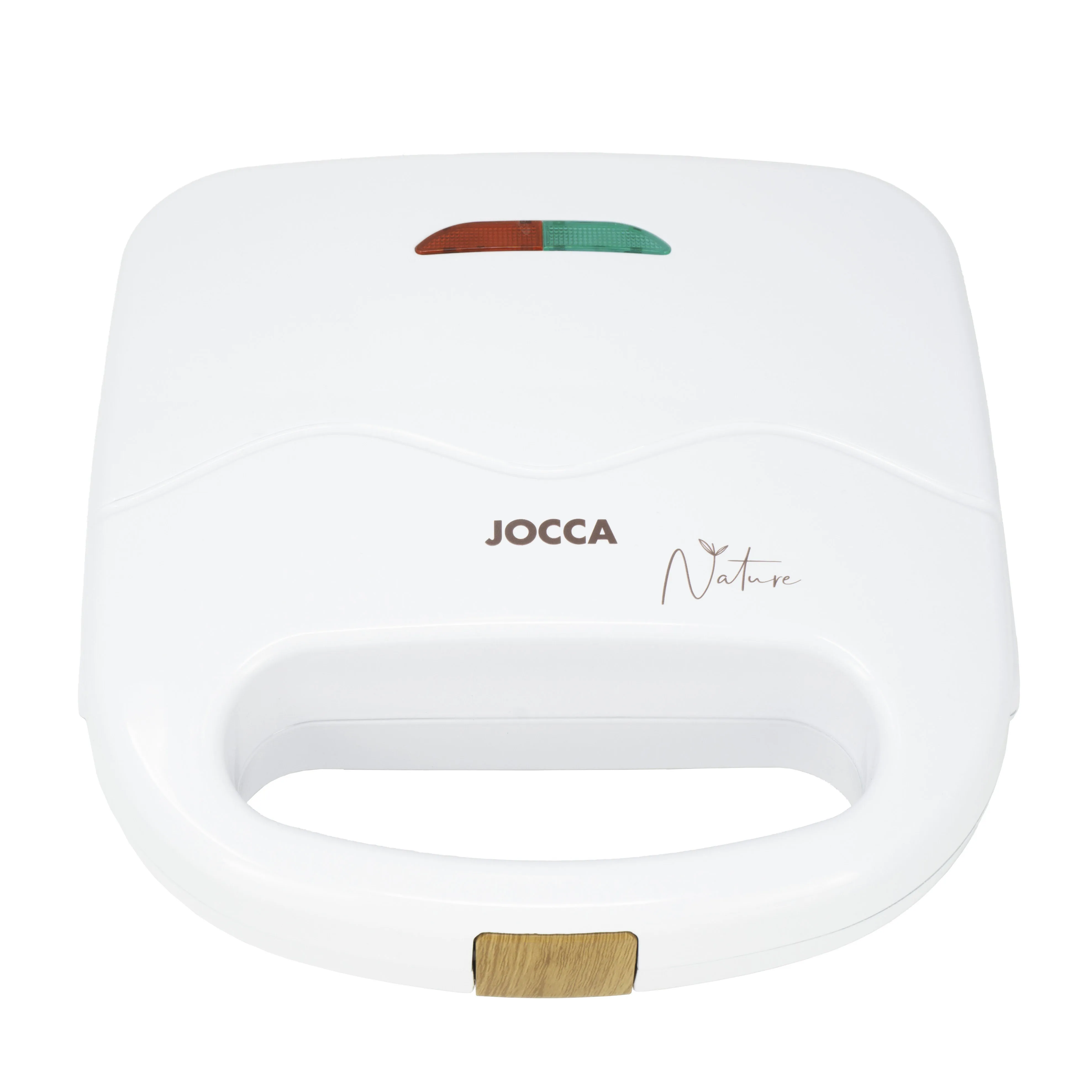 Sandwichera eléctrica Jocca Nature con placas grill antiadherentes 21,6x12cm con diseño elegante con asa de tacto frío e indicadores luminosos para un tostado uniforme y crujiente. Mucho más que