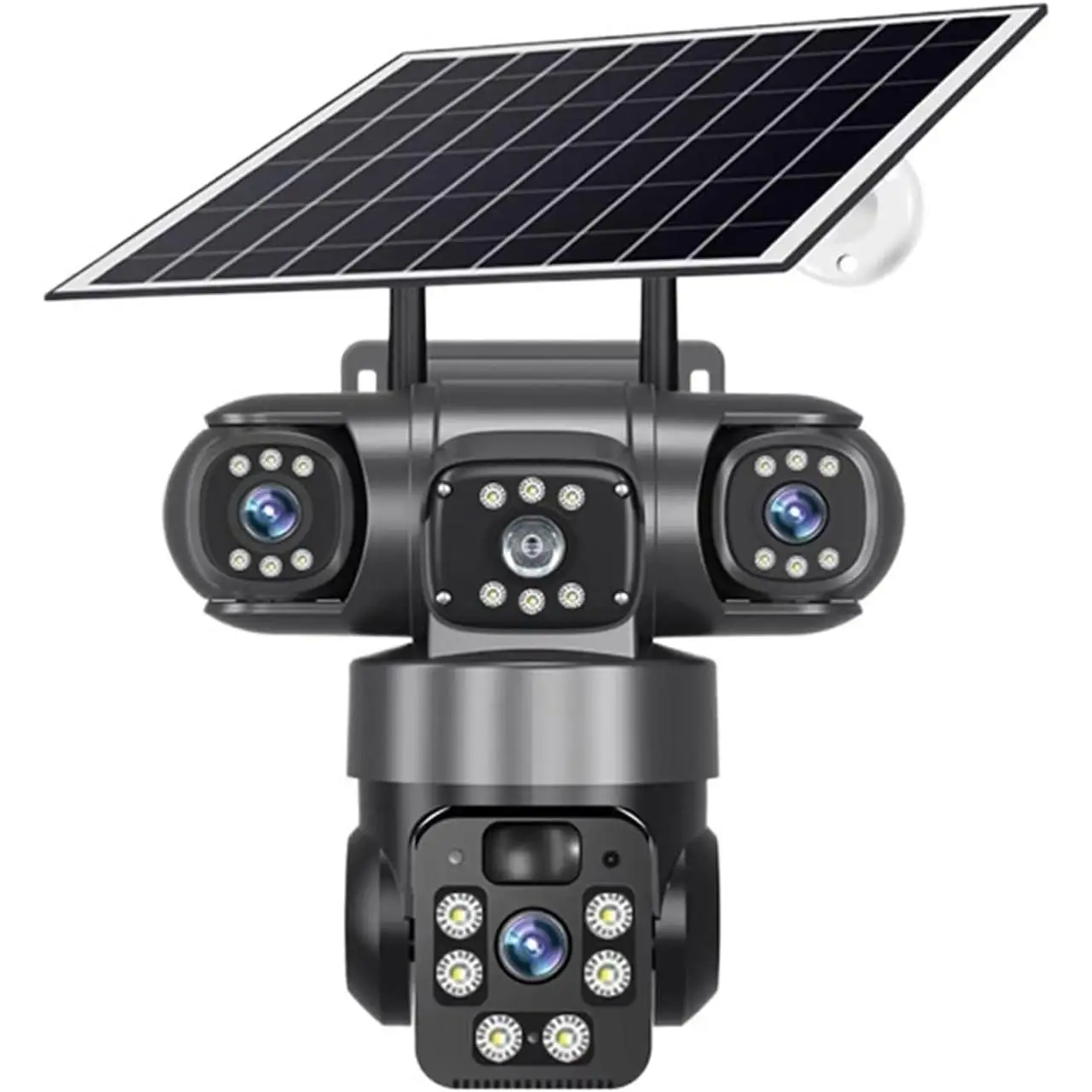 FGNS 4G LTE Camara Vigilancia Exterior Solar Sin WiFi con Tarjeta SIM (no inluydo Tarjeta SIM),  PTZ Inalámbrico, 10000mAh, 8W Panel Solar, Detección Humana PIR, Reconocimiento AI, IP66,