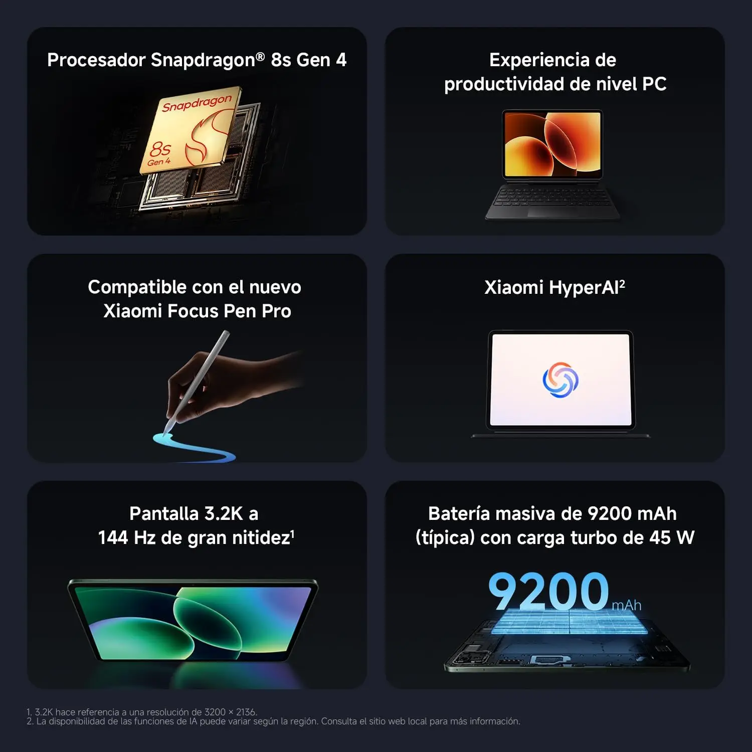 XIAOMI Pad 8 – Tablet de 11.2″ 3.2K (Snapdragon 8s Gen 4, 8GB de RAM, 128GB de ROM, WiFi 7, 1 año de garantía Extra, batería de 9200 mAh, Cargador no Incluido) (Versión ES) 5