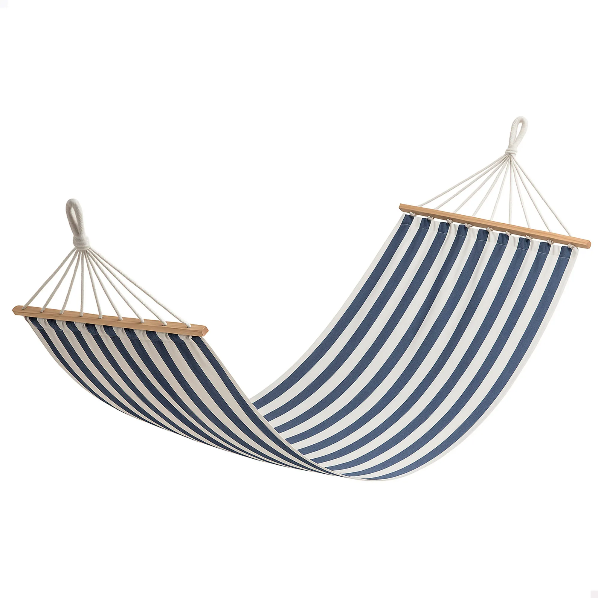 Aktive - hamaca colgante 200x100 cm de algodón y poliéster a rayas, con soportes de madera, ideal para jardín, terraza o camping