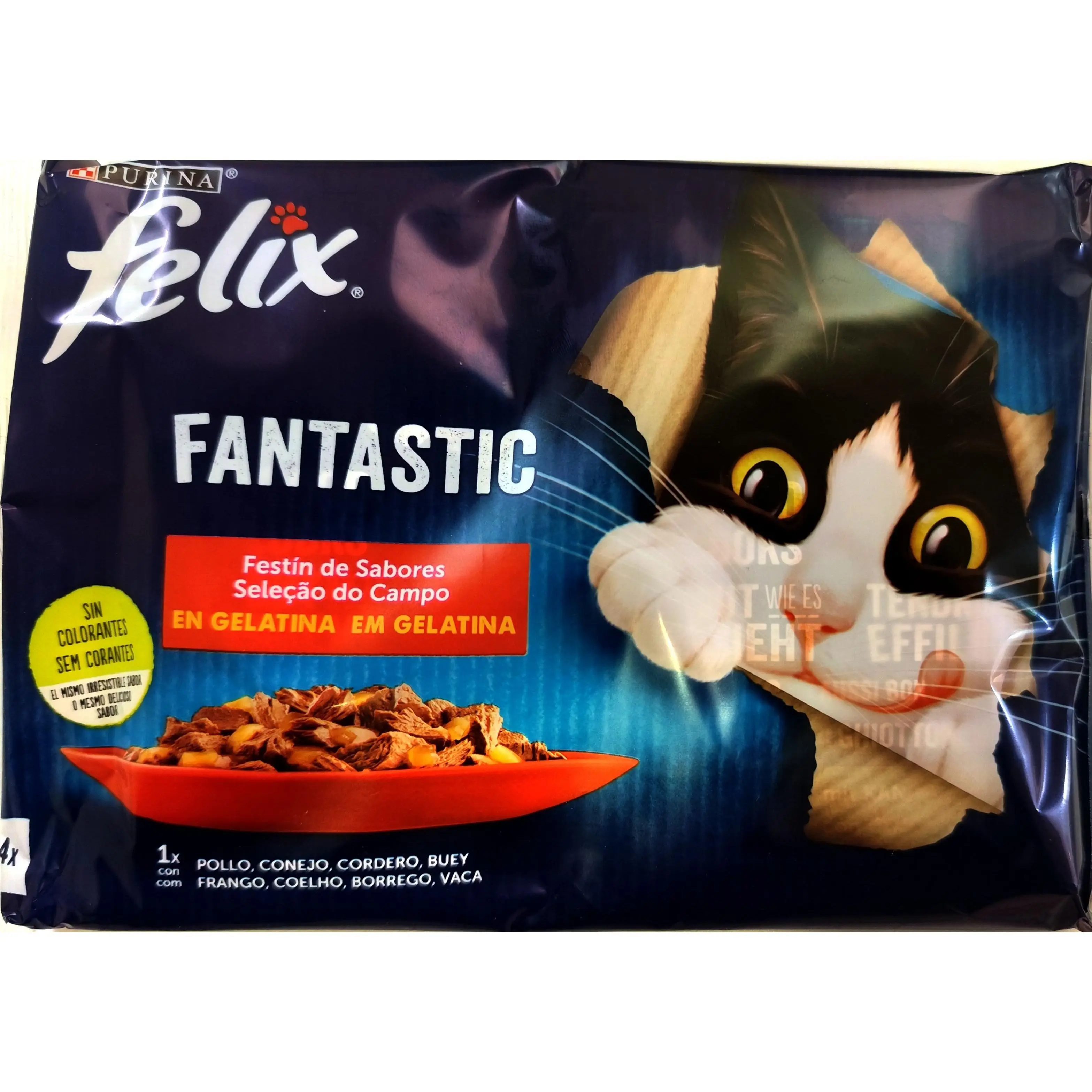 Purina felix fantastic festin de mar cat food pack 24x85g and meat pack 24x85g