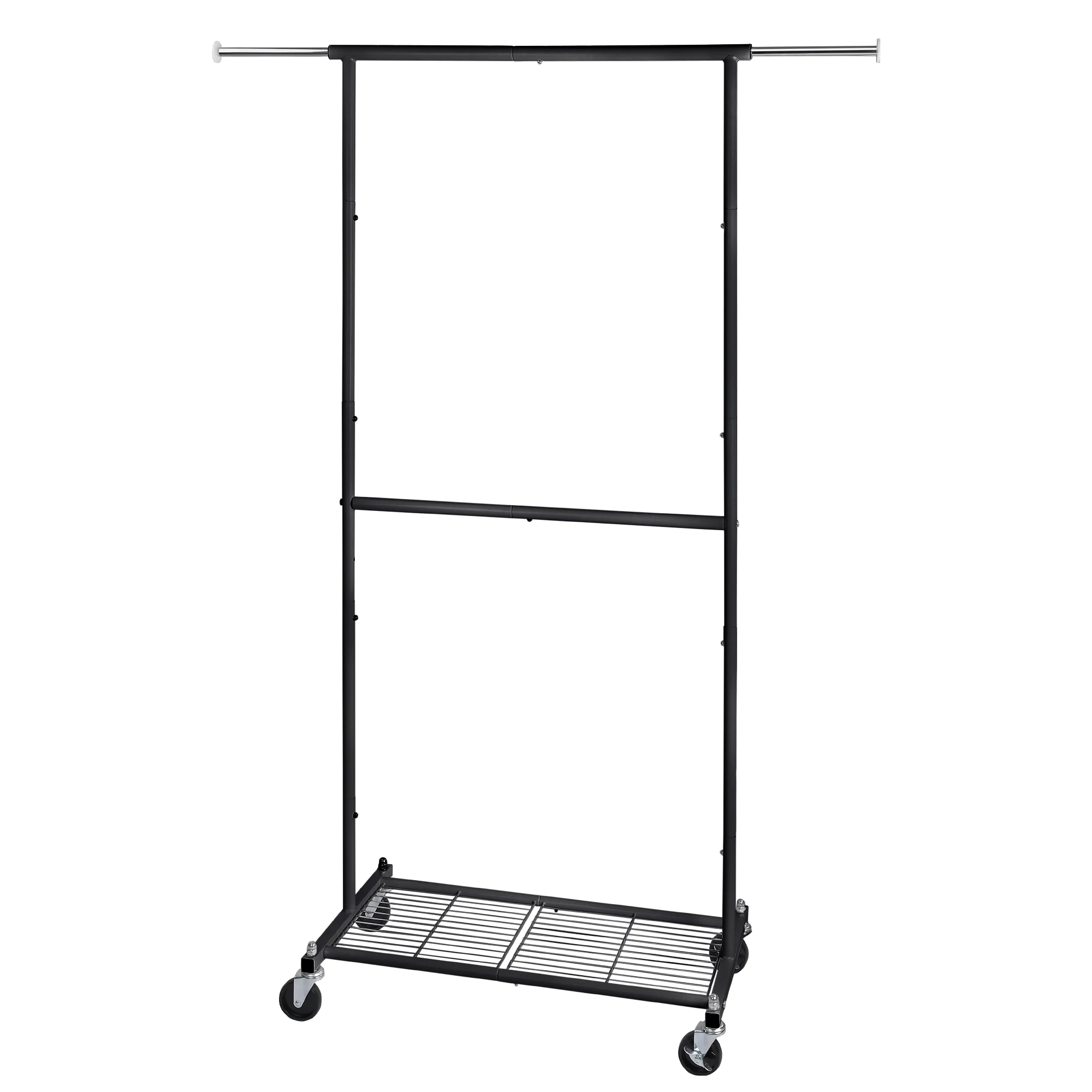 T-lovendo Adjustable Extendable Donkey Rack with Bar and Shelf Clothes Shoes Portable Bags