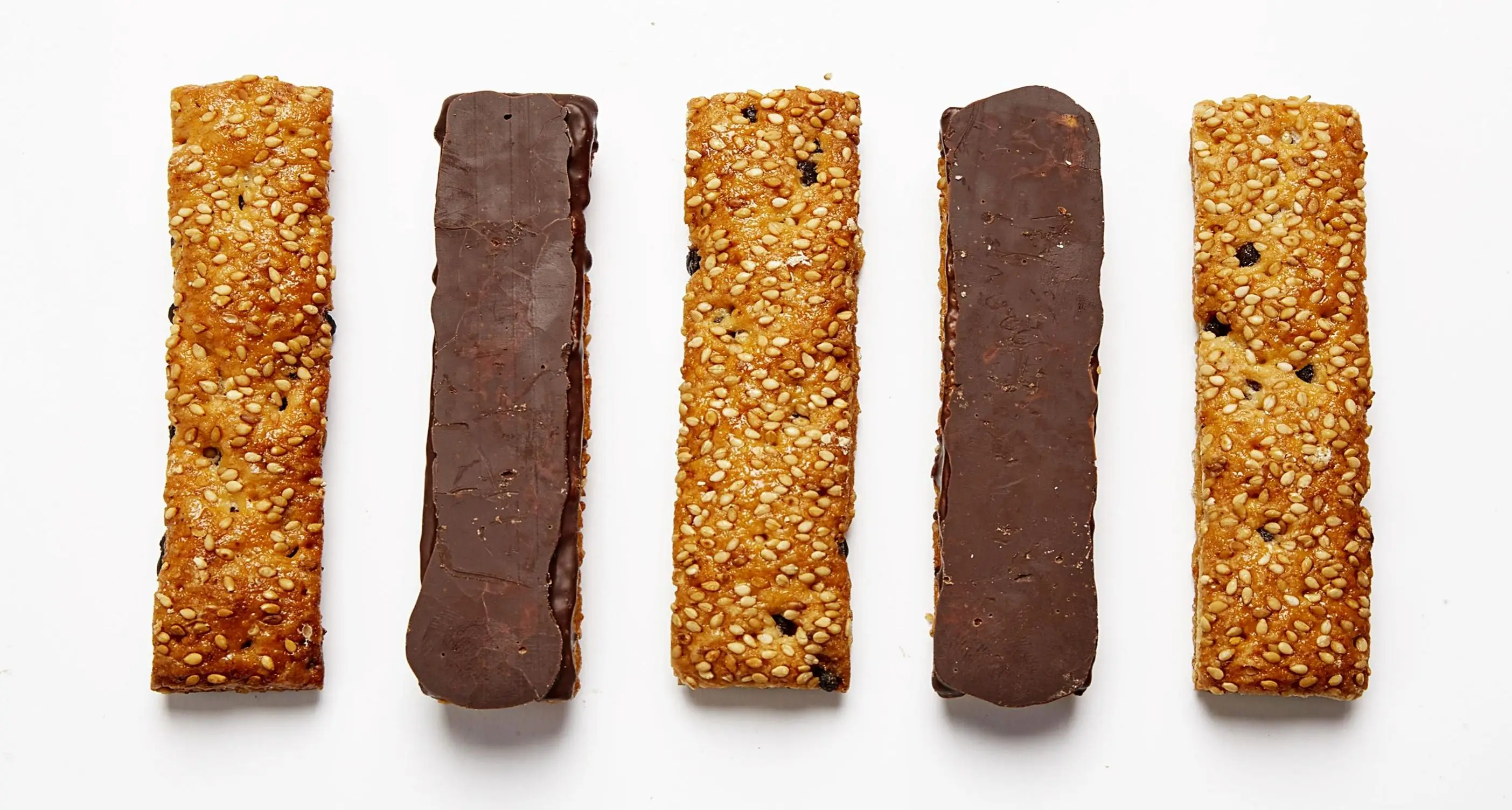 Barrita de Hojaldre con Sésamo y Pepitas de Chocolate con Cobertura de Chocolate. Sin Azúcares Añadidos. Desayuno, Merienda o Snack Saludable. Picoteo entre horas. Granel 2 KG. El horno de Don Ramon.