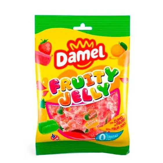 Damel Fruity Jelly - Caramelos Blandos Envueltos (1KG) - similares a los gummys - sin gluten