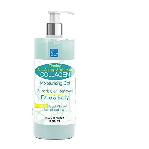 Gel de Colageno Antiedad - Conductor Radiofrecuencia Facial y Corporal - Gel Reafirmante Cuerpo y Rostro Antiarrugas Contorno de Ojos Firmeza de la Piel - Bleu & Marine Bretania