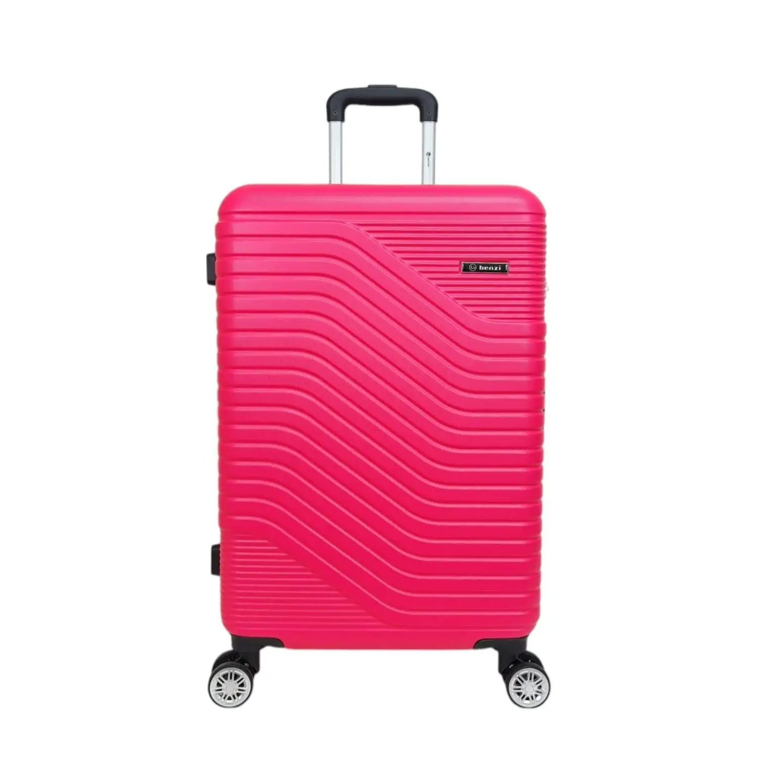 Maleta Barata Mediana Benzi BZ5747 Rosa Chicle 65 x 40 x 25 cm y 3,2 kg. Maletas de Viaje Rígida. Equipaje con 4 Ruedas dobles giratorias 360º y Cerradura de Combinación