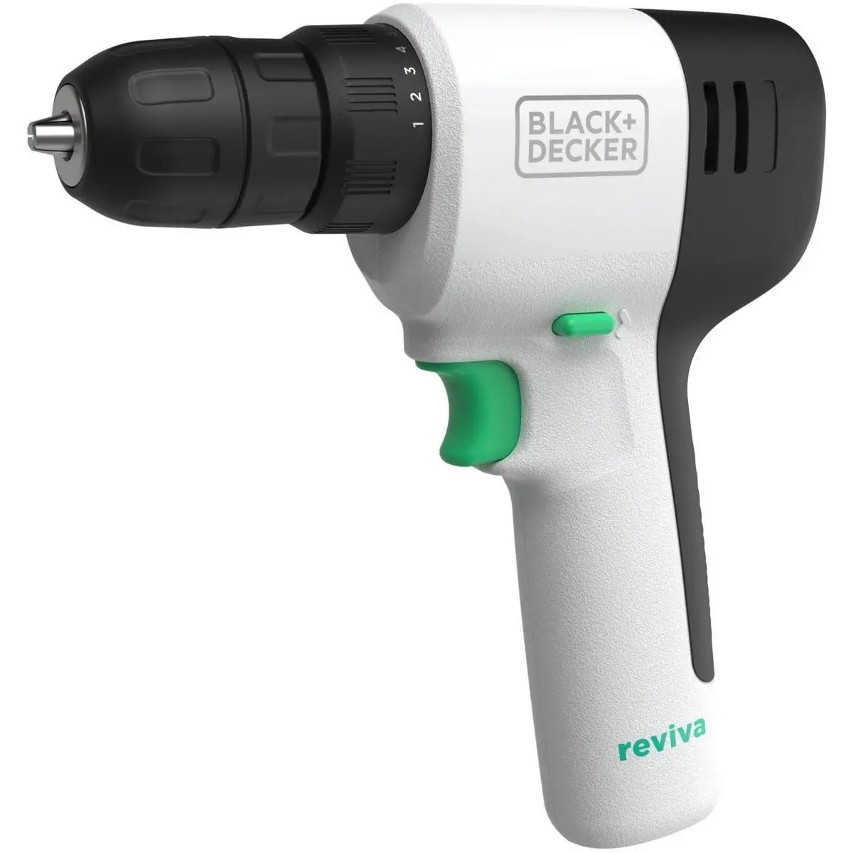 Black & Decker Taladro Atornillador Inalámbrico REVIVA 12V, REVDD12C-QW – Compacto, 10mm, 10+1