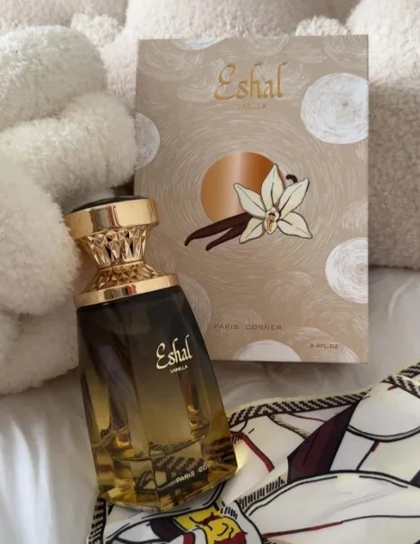 "Eshal Vanilla Eau de Parfum 100ml – Perfume Árabe 100% Original con Esencia de Vainilla Oriental y Flores Exóticas para Amantes del Lujo y la Tradición