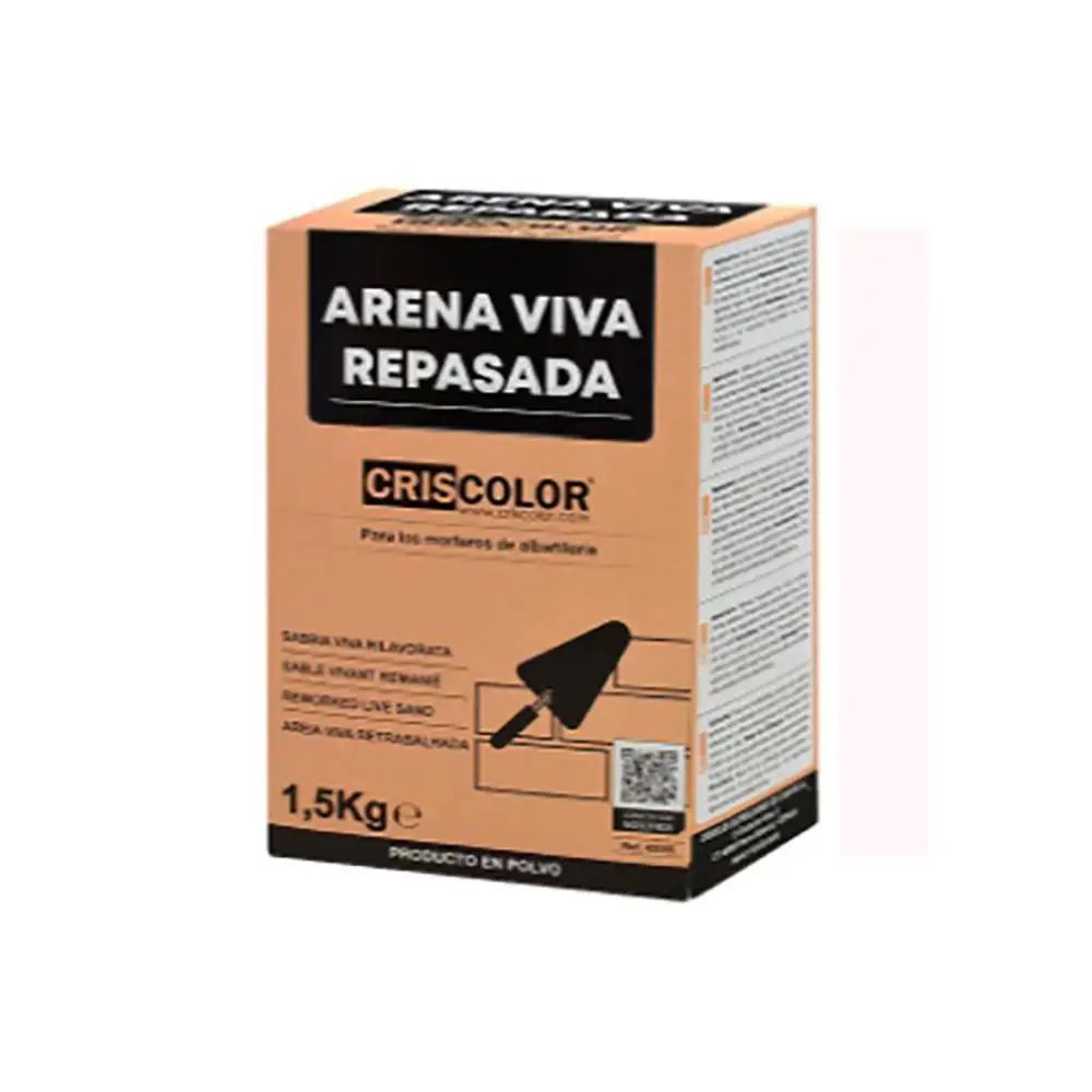 Pack 2 Arena Viva Repasada 1,5 Kg – Árido Fino Natural para Construcción y Bricolaje – Ideal para Mezclas con Cemento, Mortero y Reparaciones – Uso Interior y Exterior – Granulometría Seleccionada