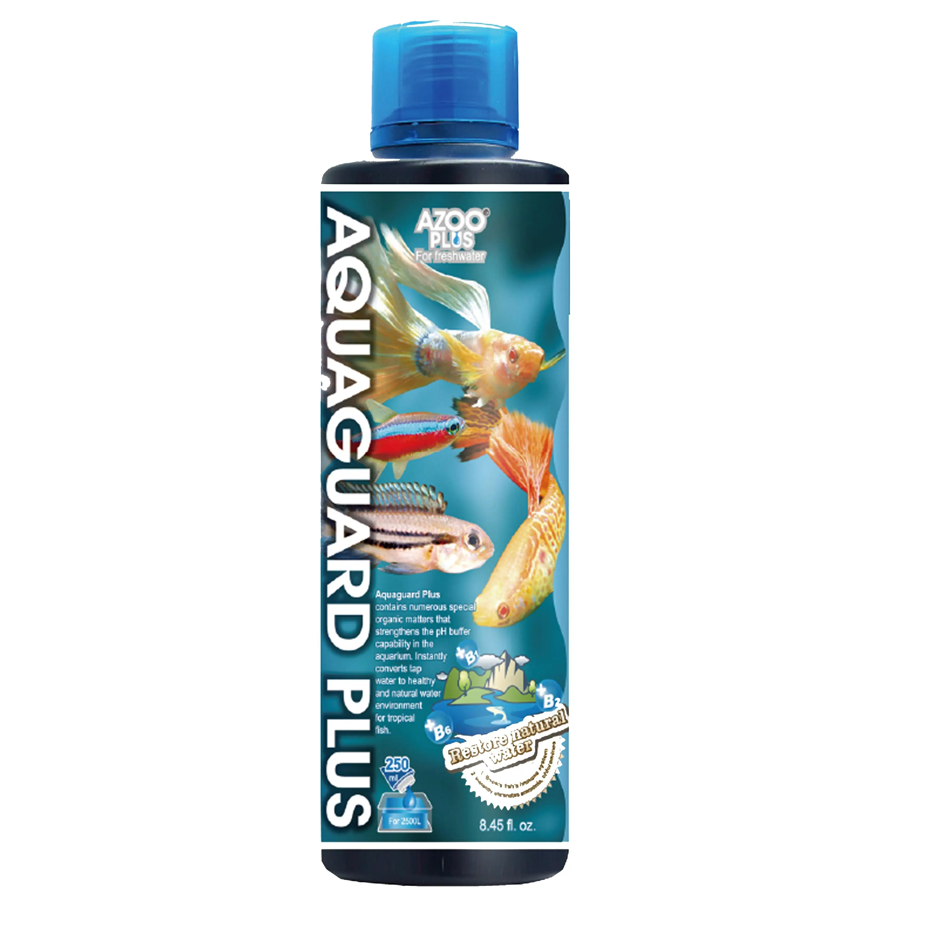 Azoo AQUAGUARD PLUS 250ml. SUPER PREMIUM water conditioner specialized in freshwater aquariums. Total Spectrum.