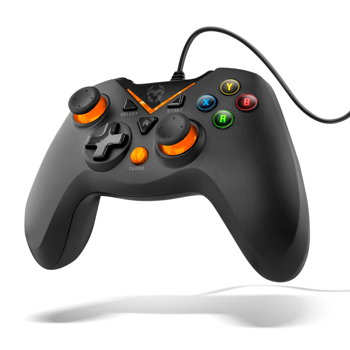 Krom key- wired gamepad, x-input and direct-input game modes, joystick and analog triggers, fast shooting turbo function, pc, play station 3 and android 4.2, black