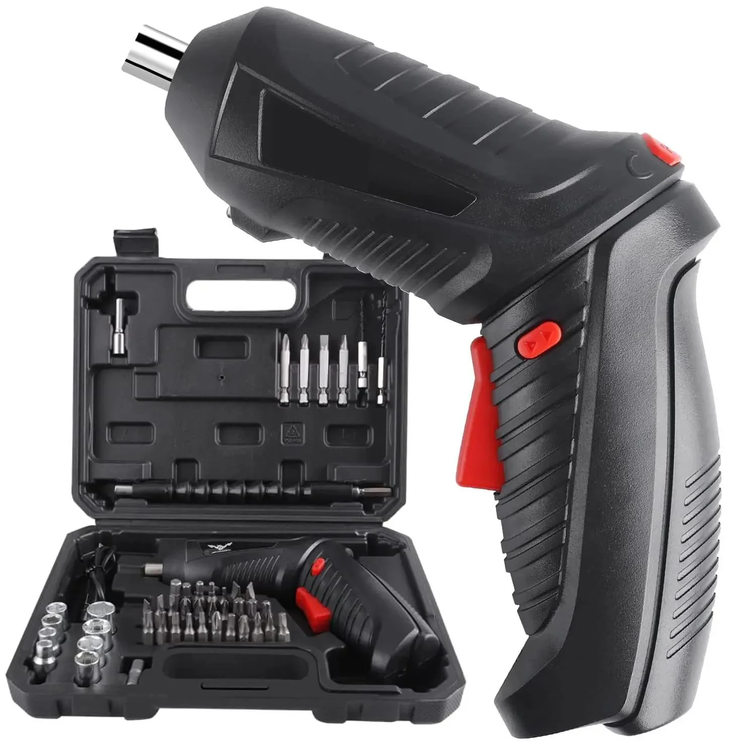 don feliz destornillador electrico inalambrico recargable kit de atornillador electrico sin cable con puntas vasos y maletin juego de destornilladores para bricolaje hogar y reparaciones