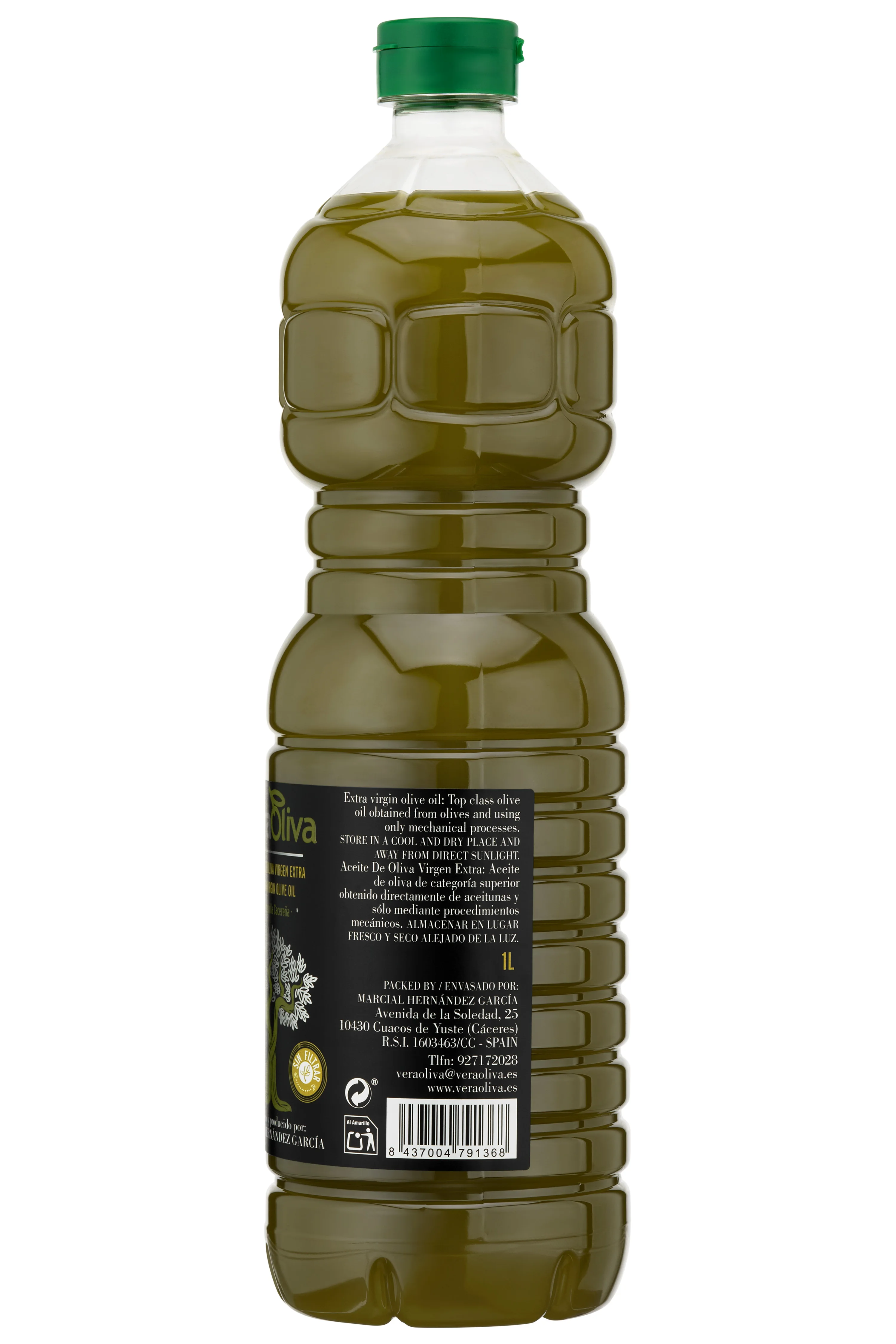 Pack of unfiltered extra virgin olive oil veraoliva - 6 x 1l bottles - early harvest 2025/2026