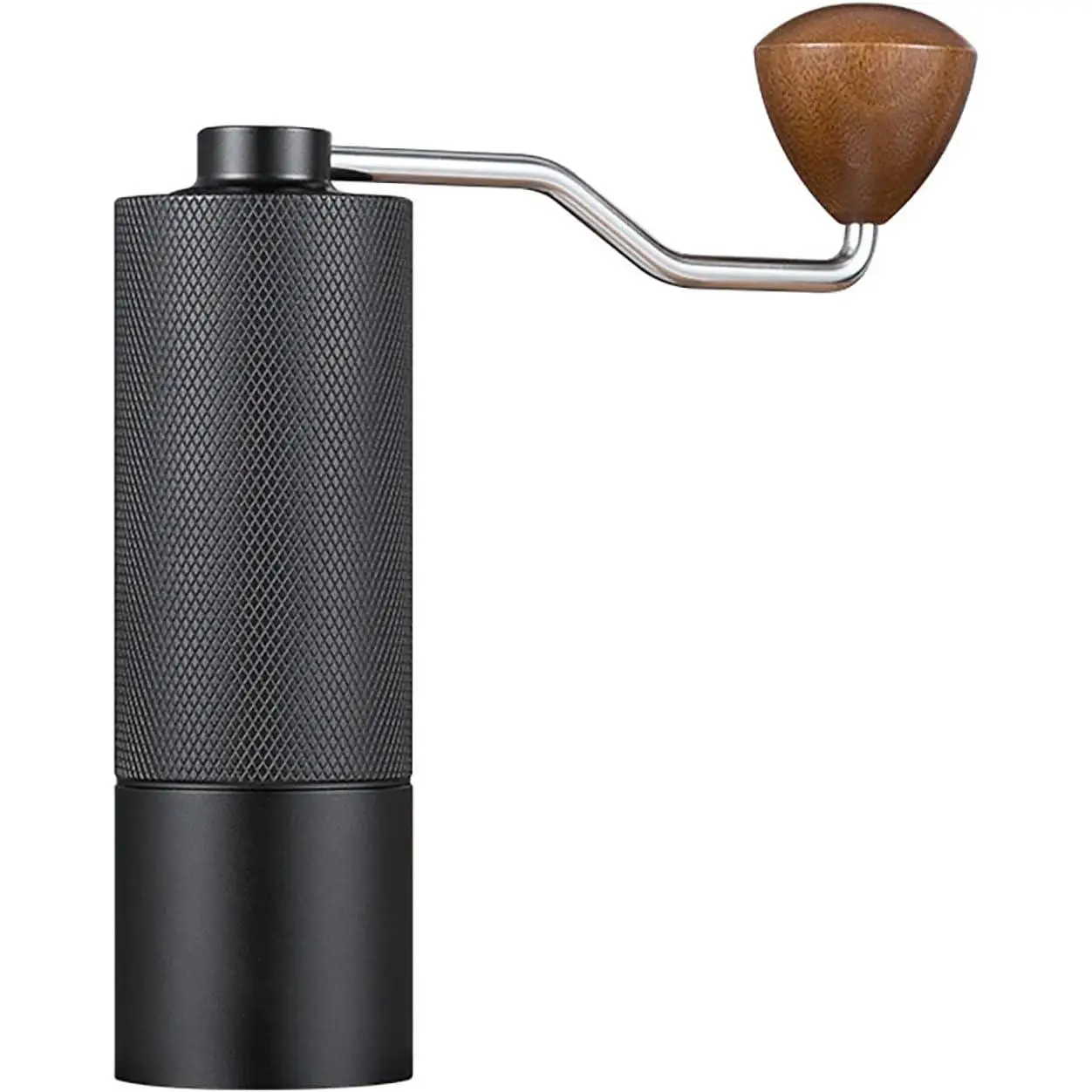 Molinillo de Café Manual con Manivela de Acero Inoxidable, Ajuste de Molienda en 8 Niveles, Rebabas Cónicas de 38 mm, Diseño Compacto de Aluminio, Capacidad 25 g, Ideal para Café en Grano en Casa y