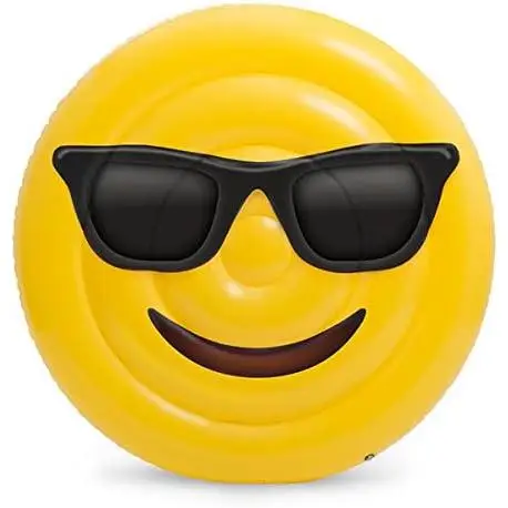 Emoji - Colchoneta Hinchable, en forma de  Cara con Gafas (5887)
