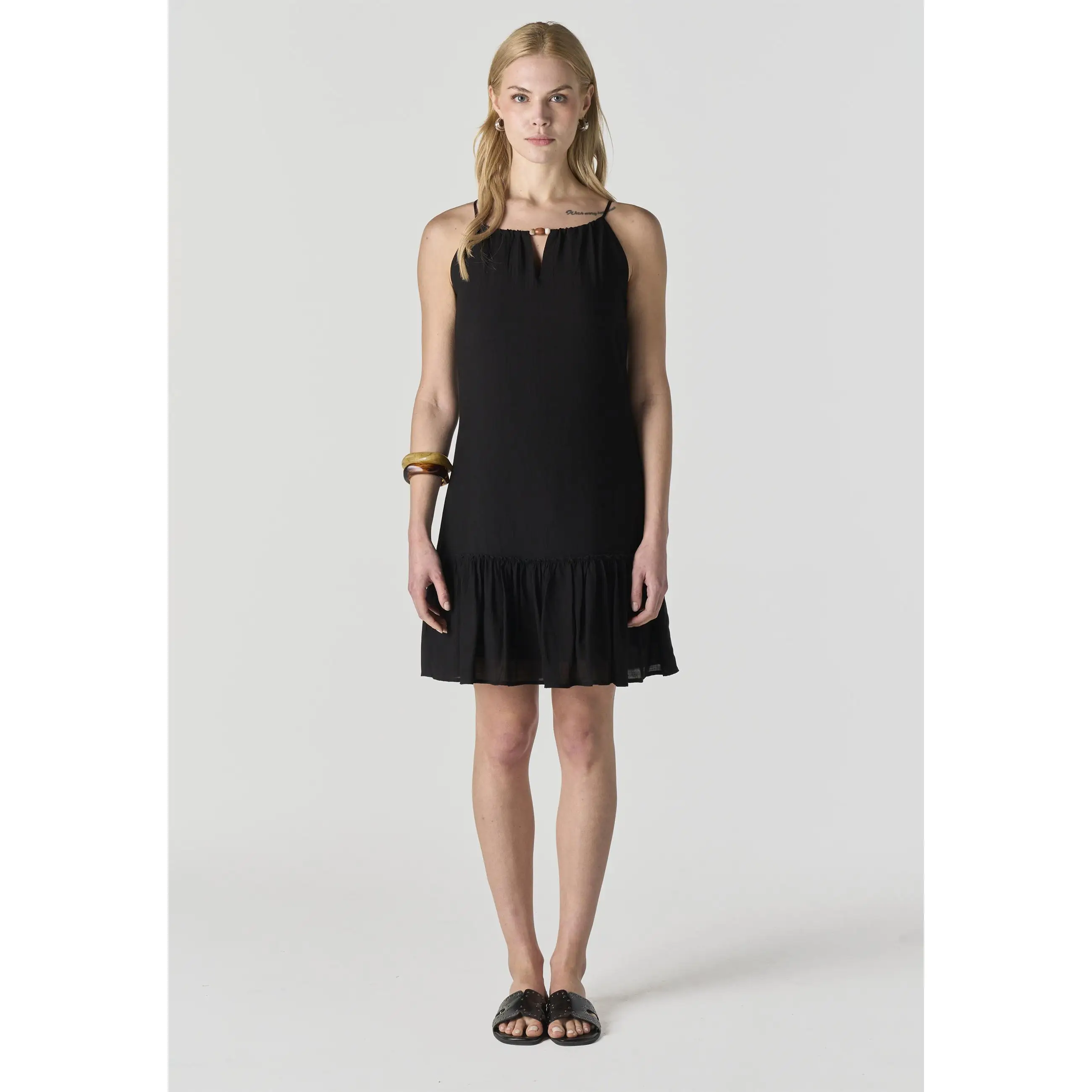 Koroshi Vestido Mujer Corto Escote Halter – Koroshi Negro
