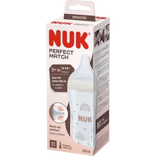 Nuk Biberon Pm Pp Silicona Flujo M Arcoiris 260Ml