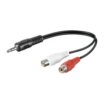 Goobay Cable Jack 3.5 Stereo Macho a 2 RCA Hembra 0.2m - Conexión de Alta Calidad